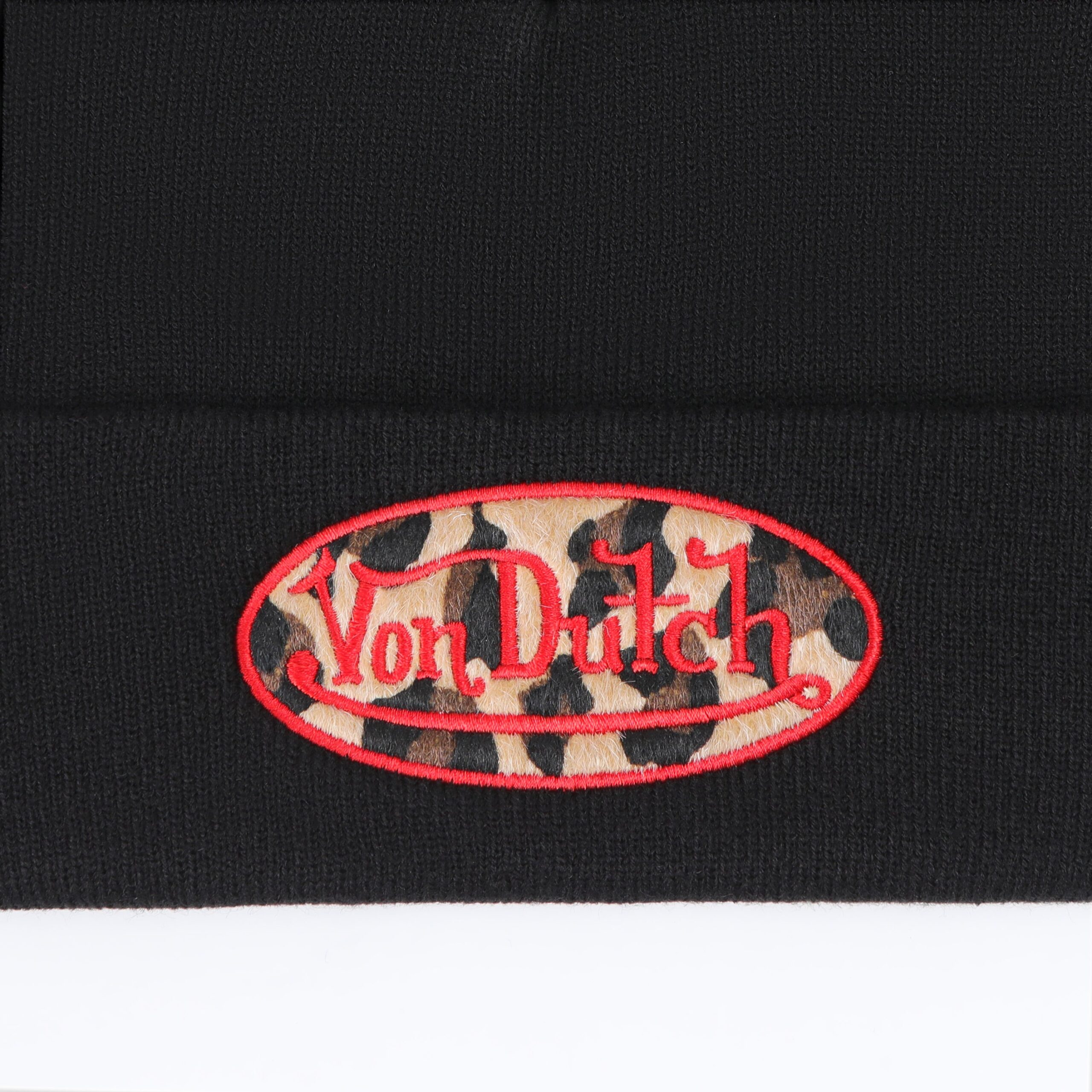 Von Dutch Red Leopard Patch Beanie - Image 3
