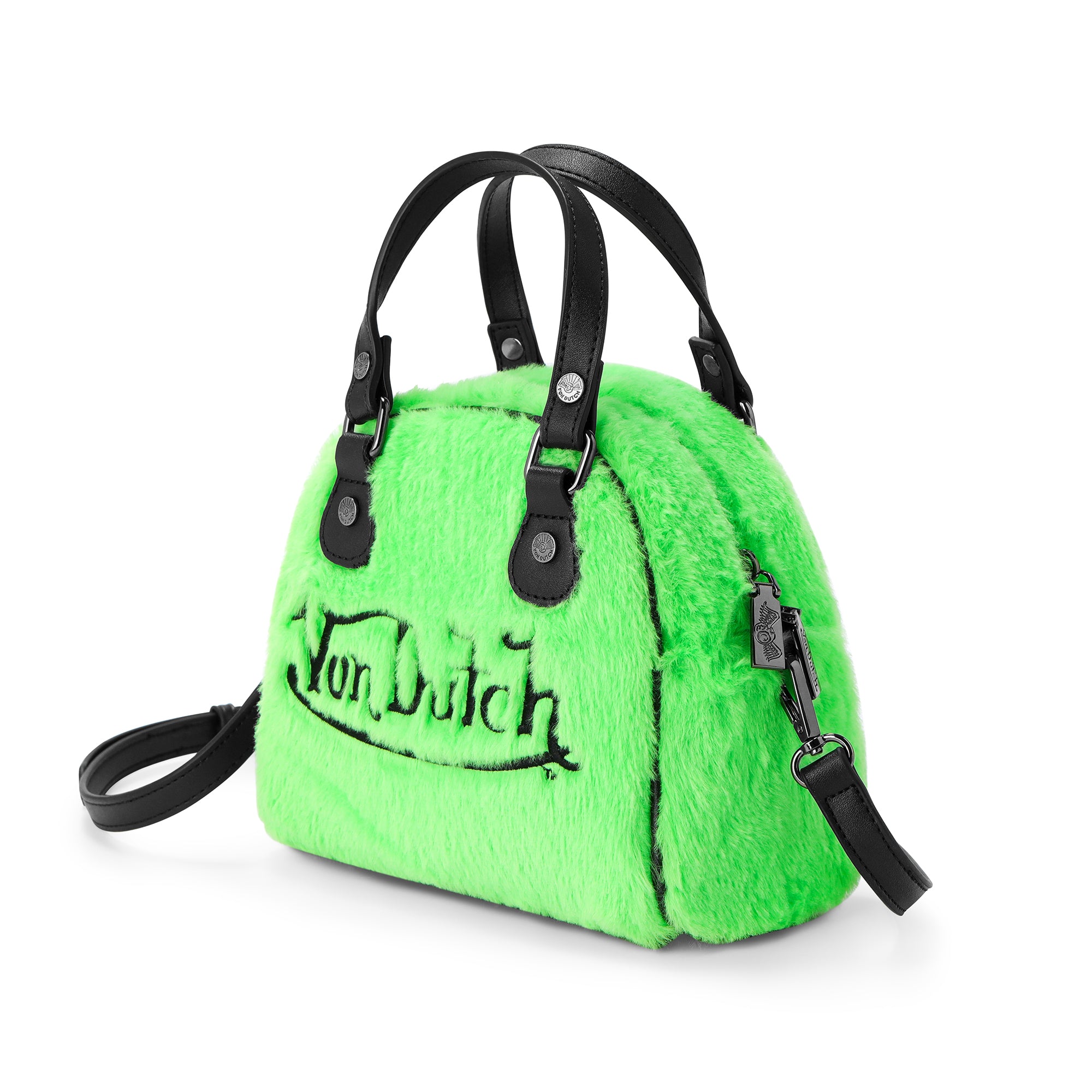 Von Dutch Lime Green Furry Bowling Bag - Image 2