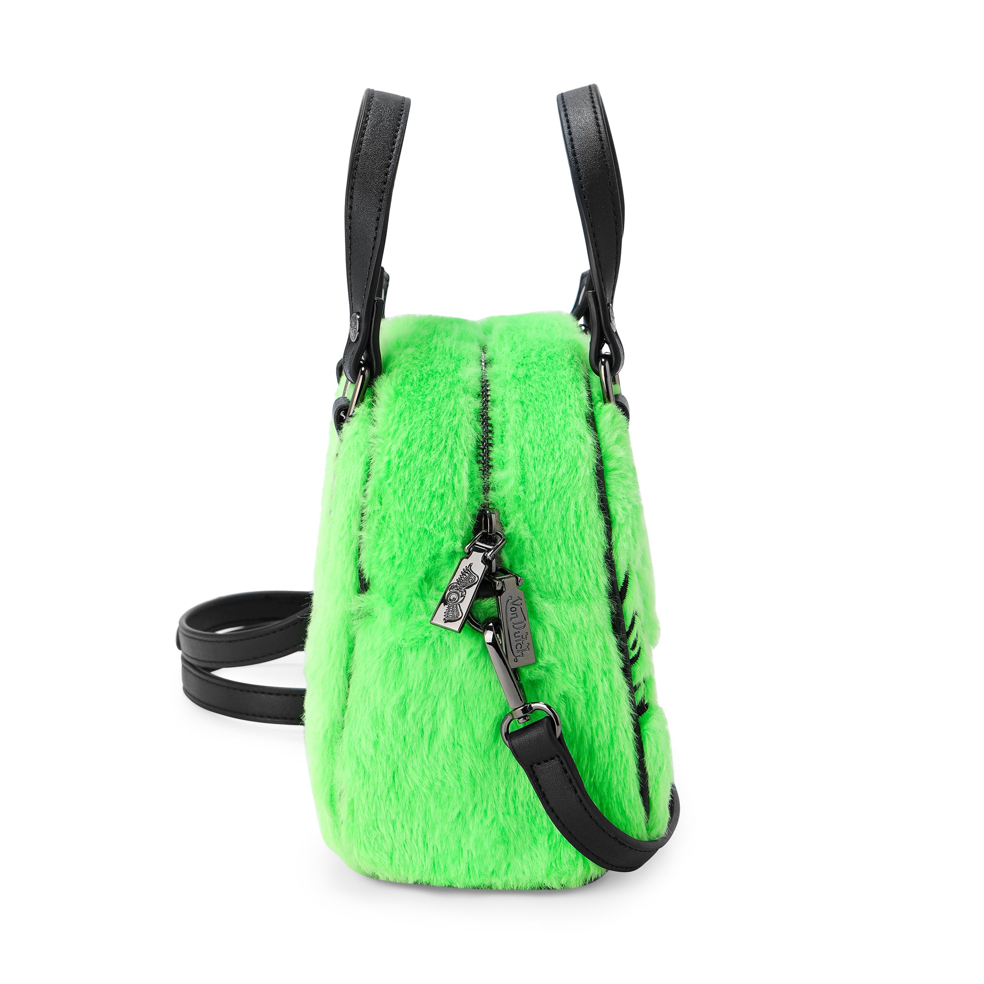 Von Dutch Lime Green Furry Bowling Bag - Image 4