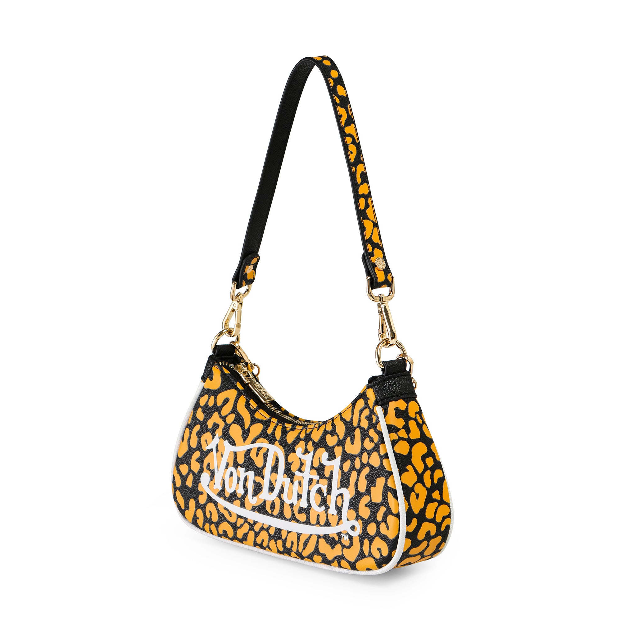Von Dutch Orange Cheetah Shoulder Bag - Image 3