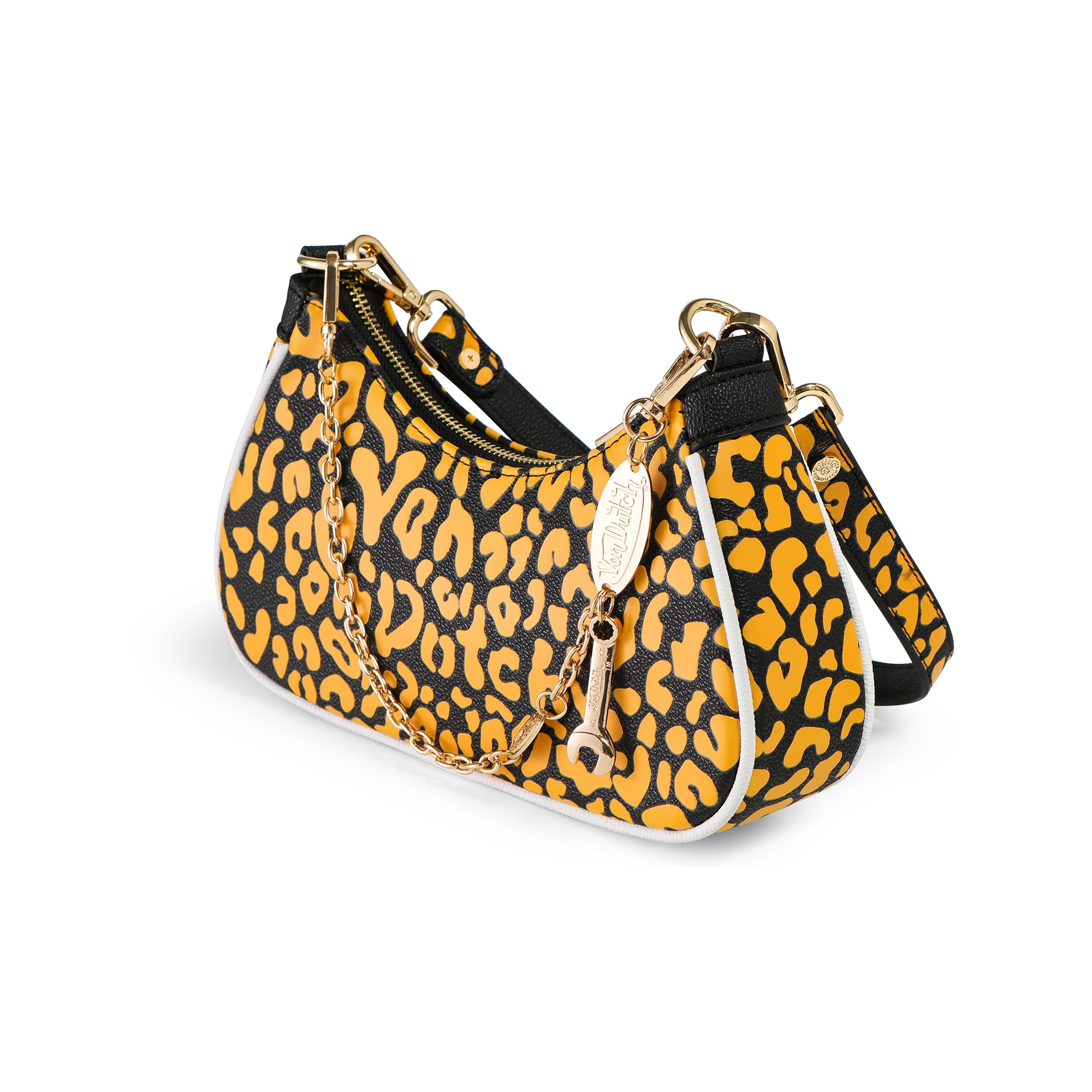 Von Dutch Orange Cheetah Shoulder Bag - Image 4