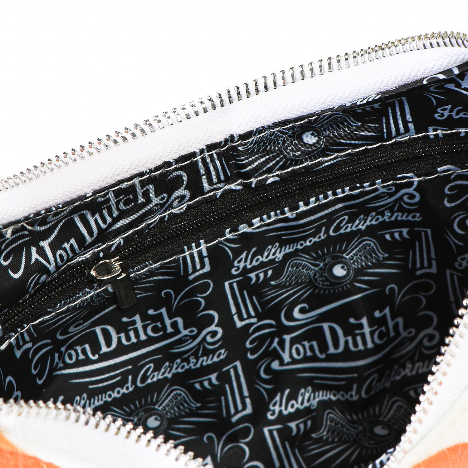 Von Dutch Vegan Pony Hair Orange Cow Print Shoulder Bag - Image 3