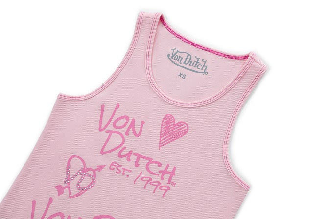 Von Dutch Doodle Tank - Pink - Image 5