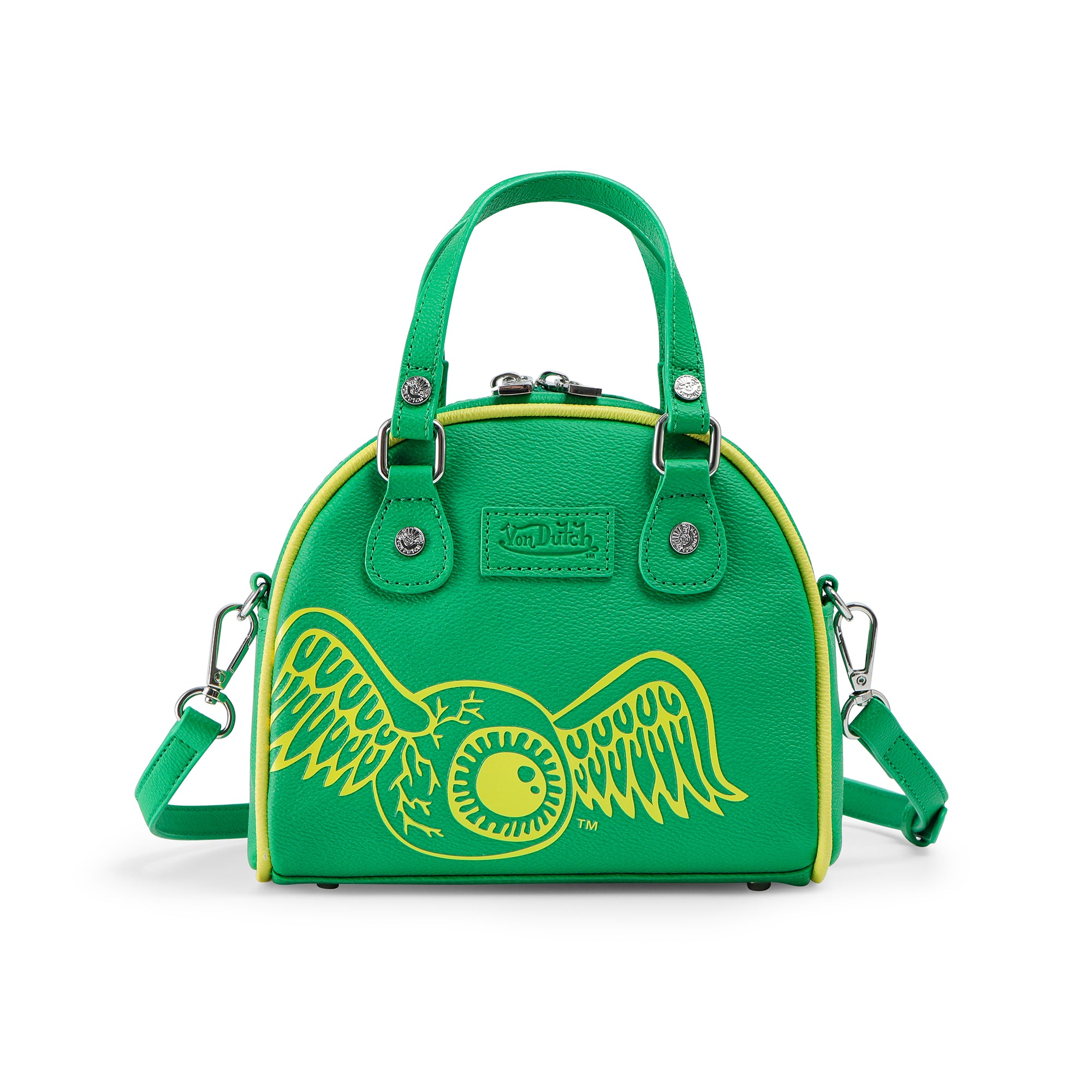 Von Dutch Green & Yellow Two-Tone Bowling Bag - Image 3