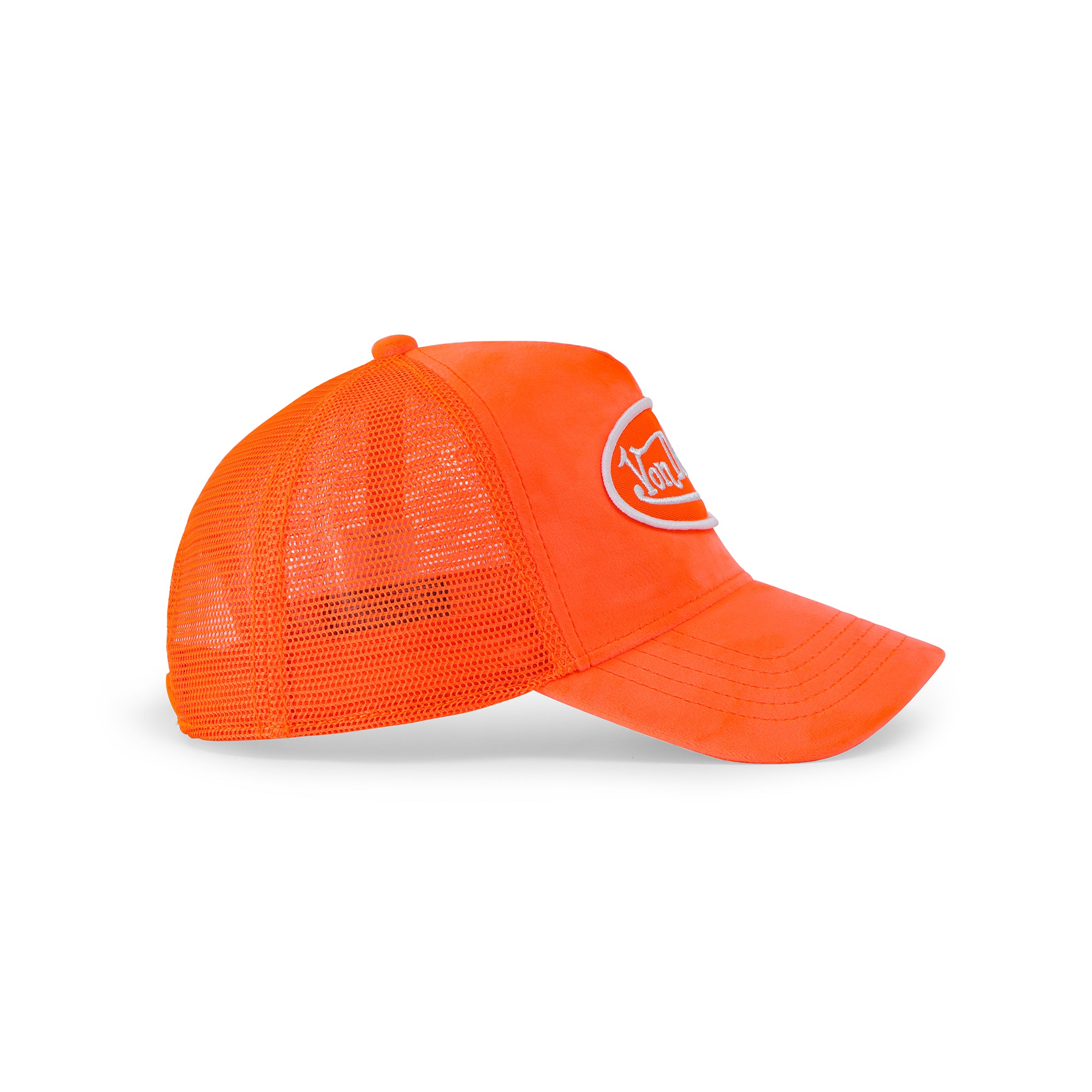 Von Dutch Neon Orange Velvet Trucker Hat - Image 3