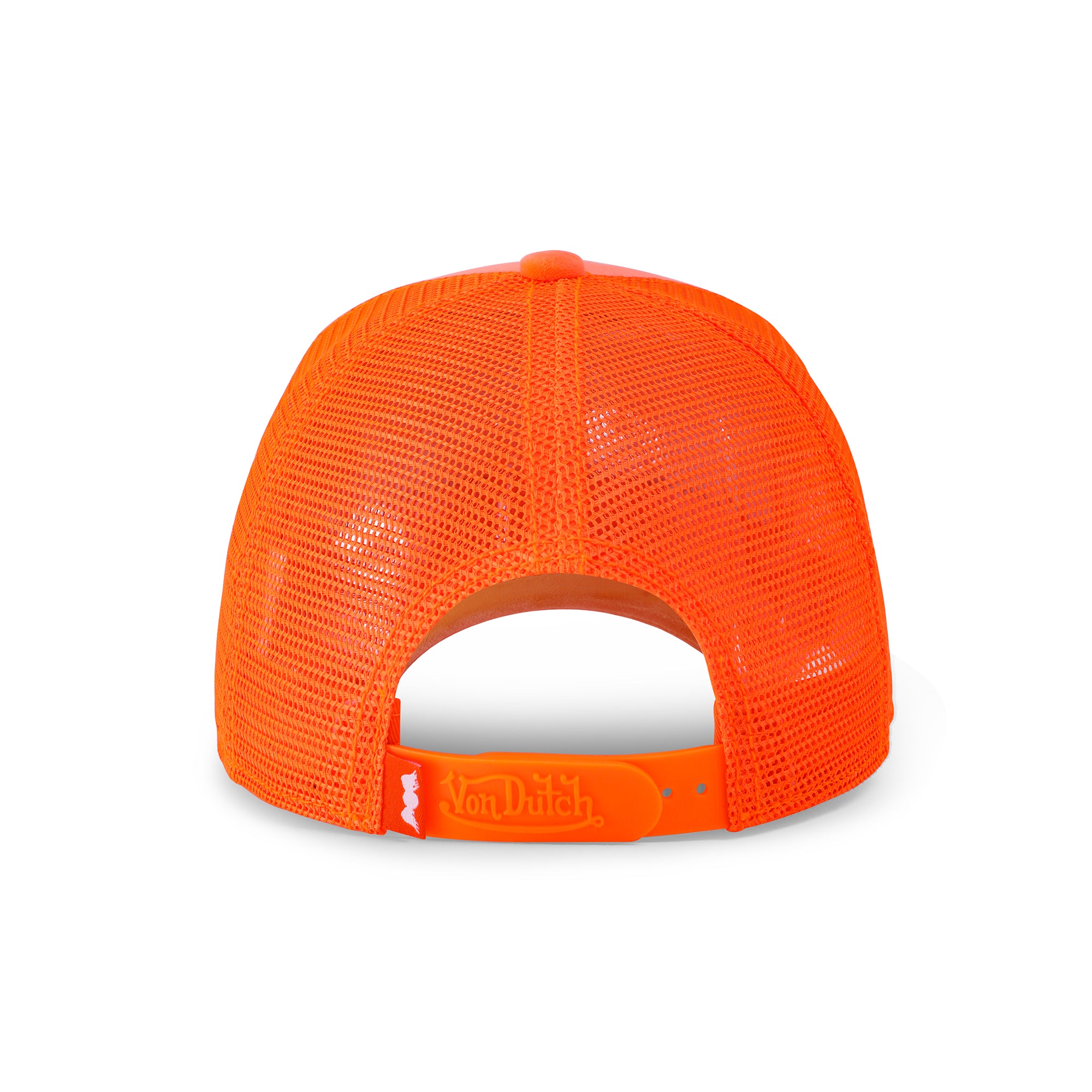 Von Dutch Neon Orange Velvet Trucker Hat - Image 4