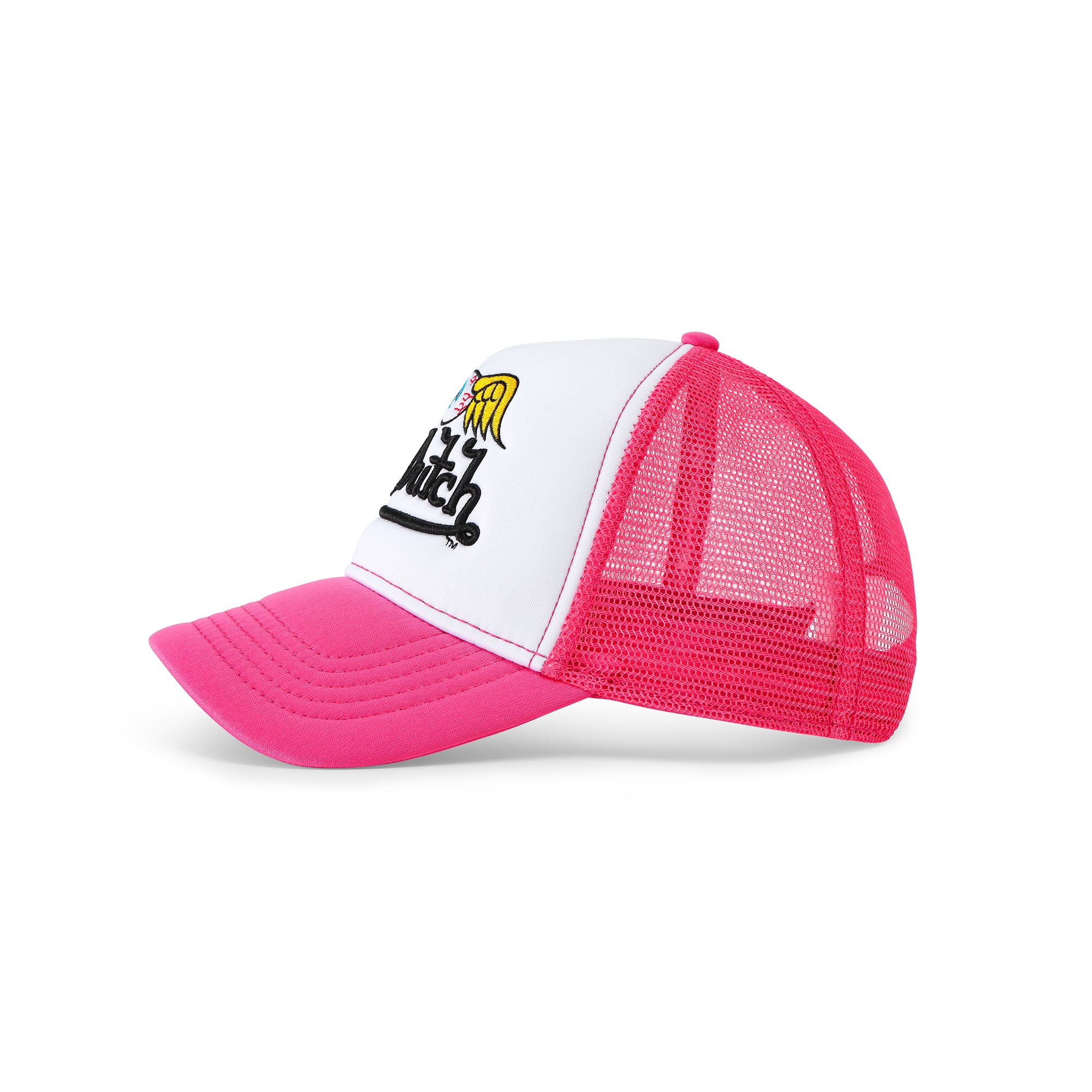 Von Dutch Hot Pink Flying Eyeball Wordmark Trucker Hat - Image 2