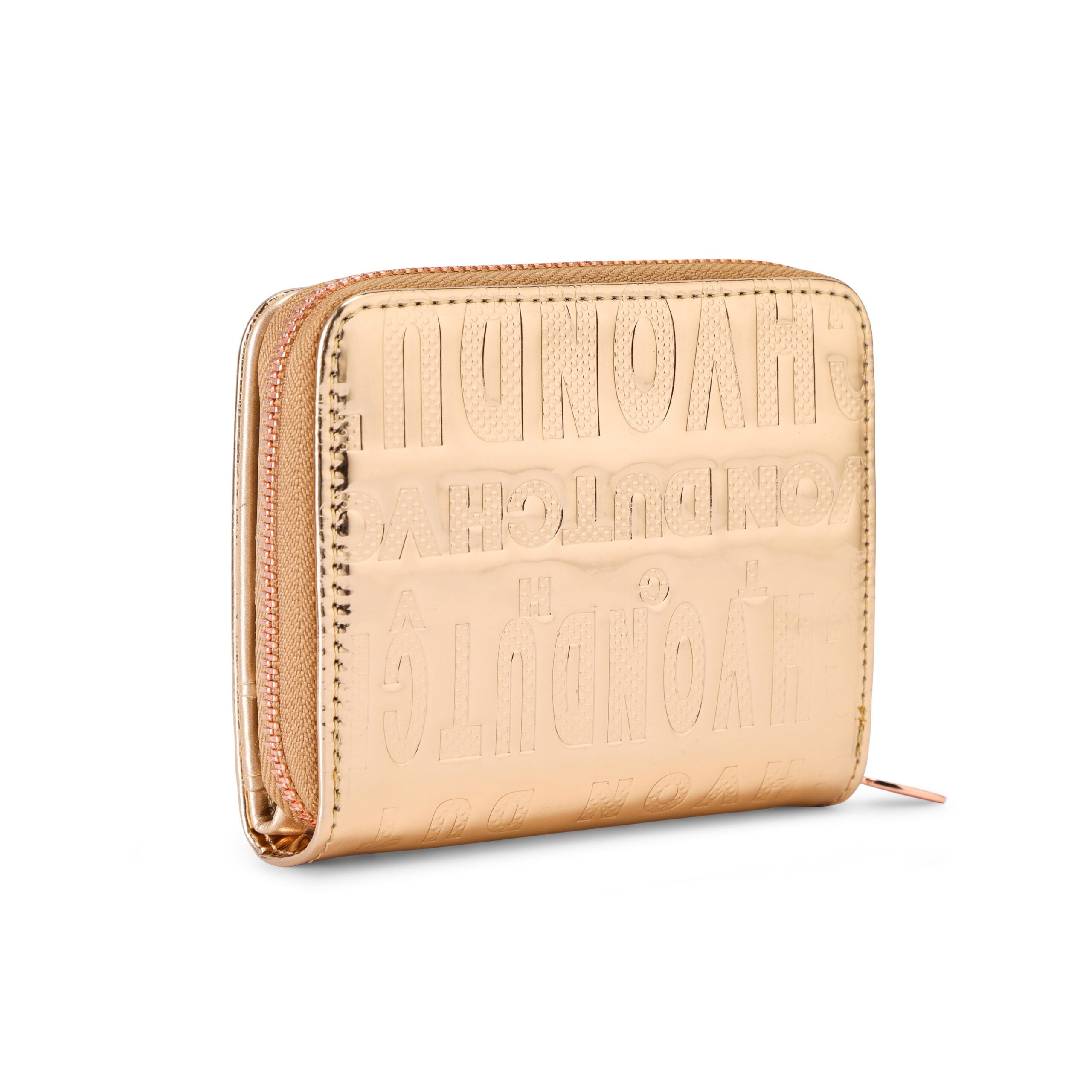 Rose Gold Reflective Logo Zip-Up Wallet - Image 4