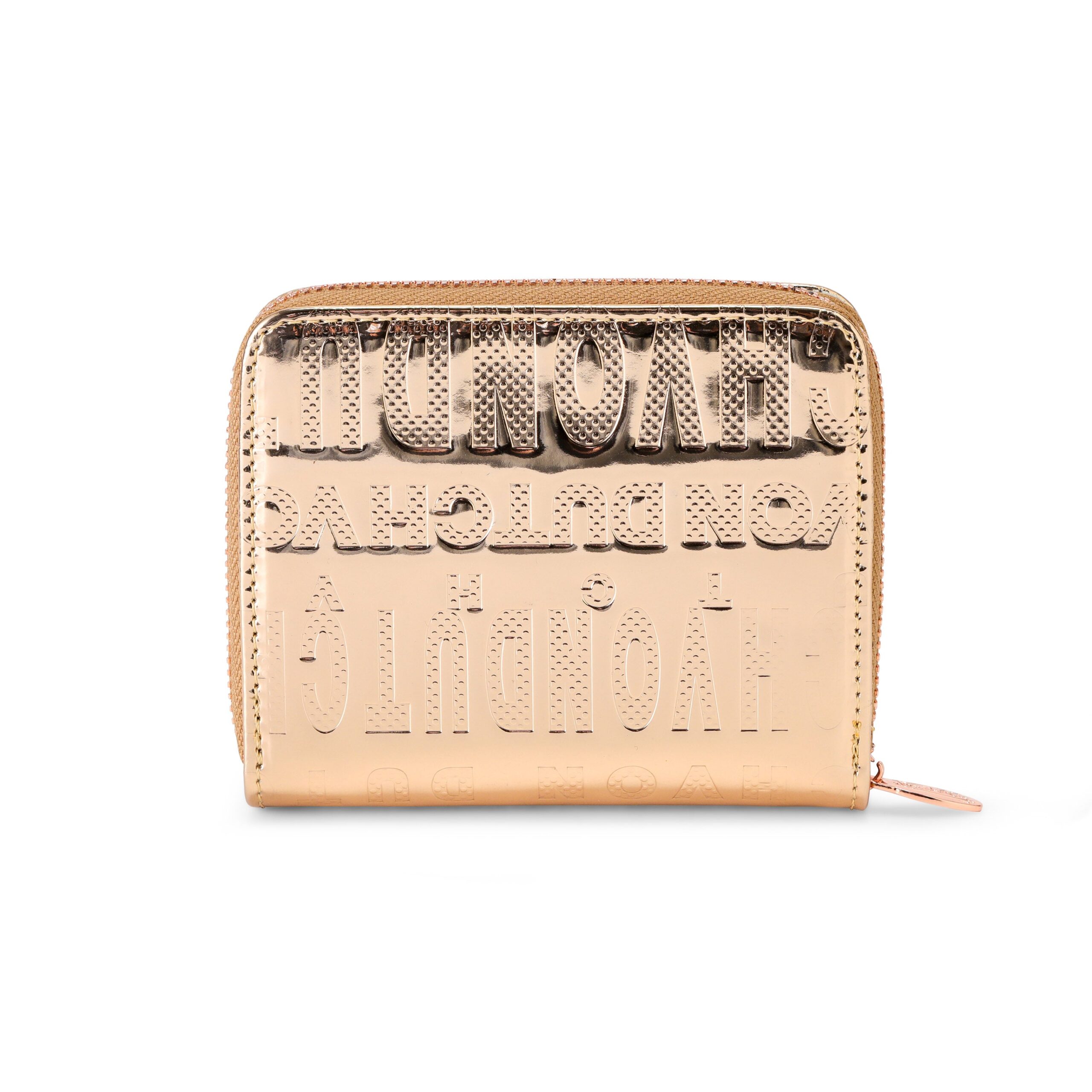 Rose Gold Reflective Logo Zip-Up Wallet - Image 5