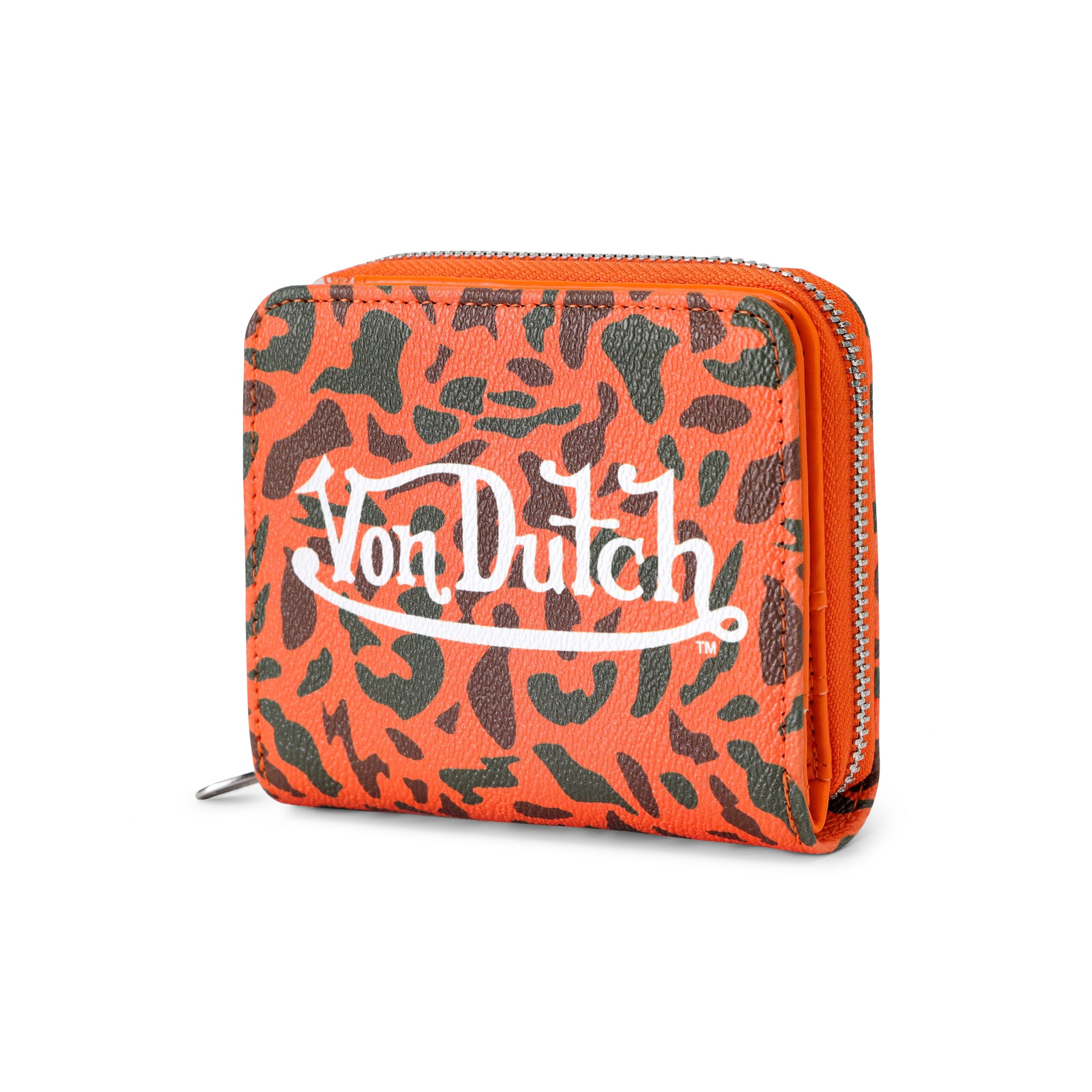 Orange Camo Print Zip-Up Wallet - Image 3