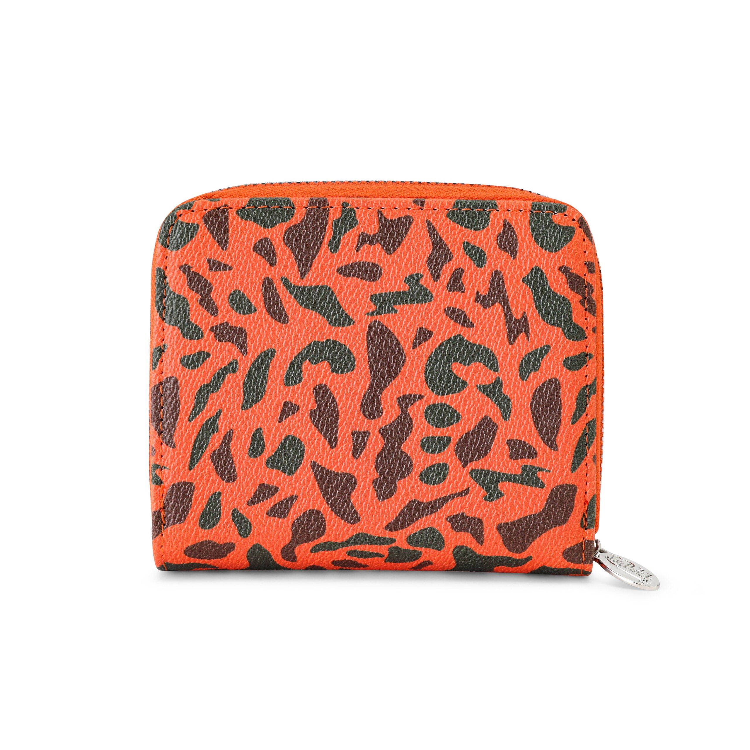 Orange Camo Print Zip-Up Wallet - Image 4