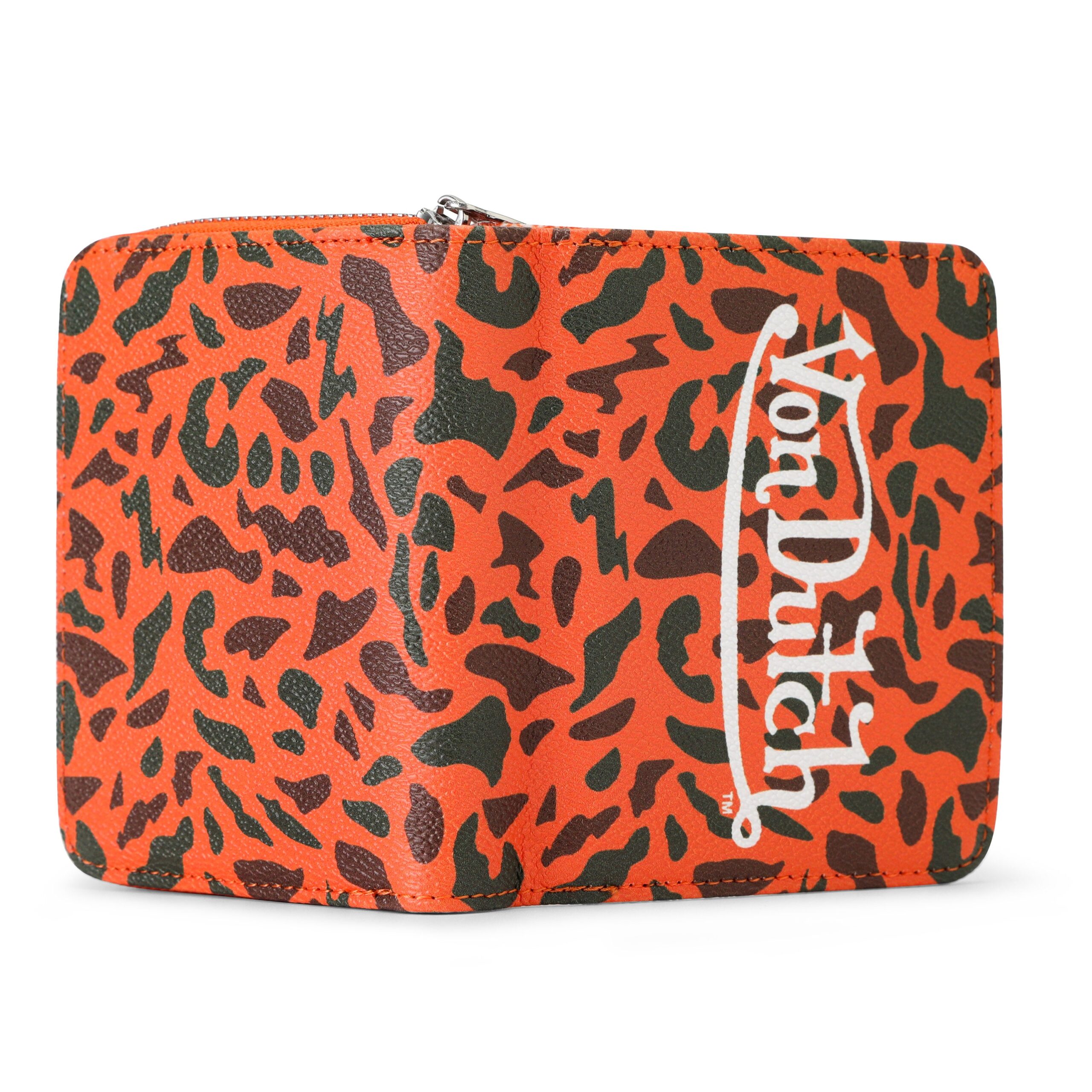 Orange Camo Print Zip-Up Wallet - Image 6