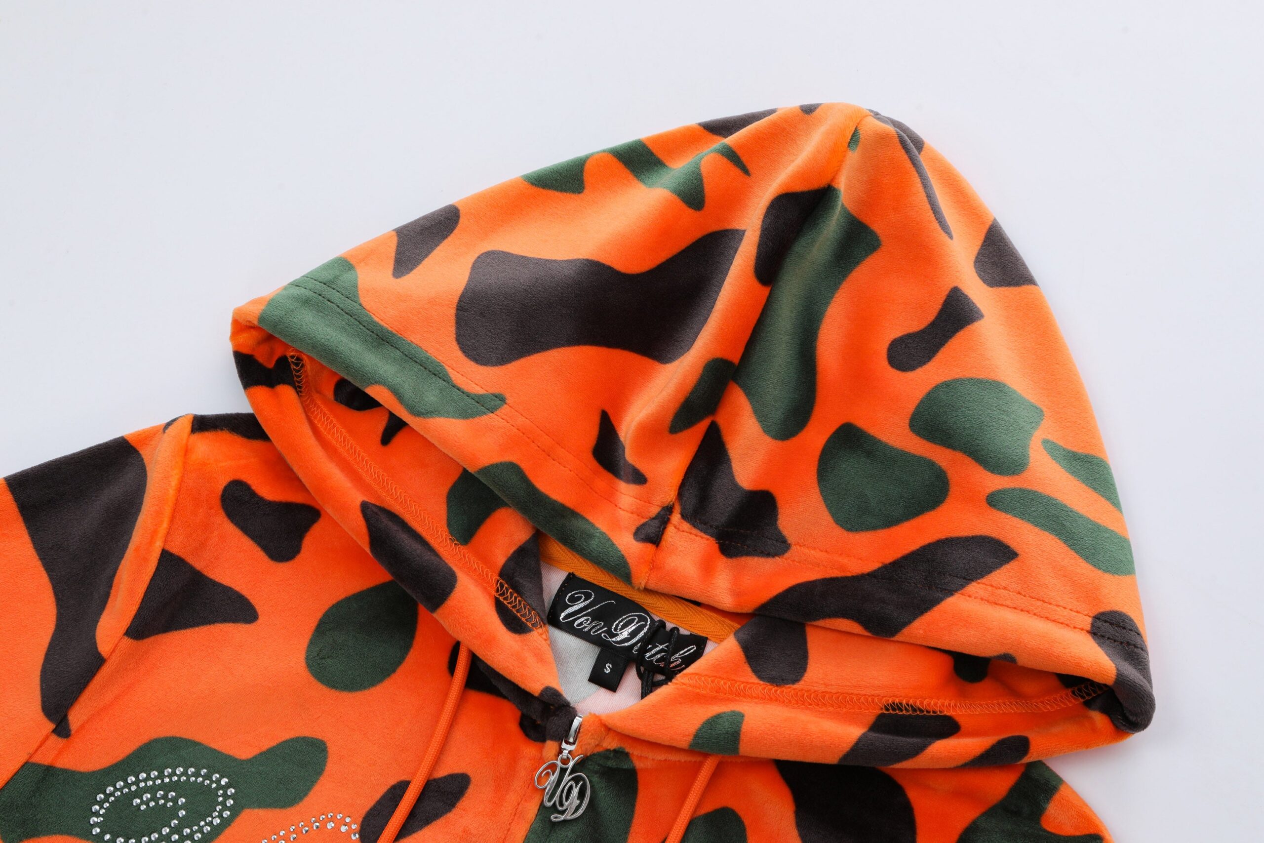 Velour Zip Up - Orange Camo - Image 4