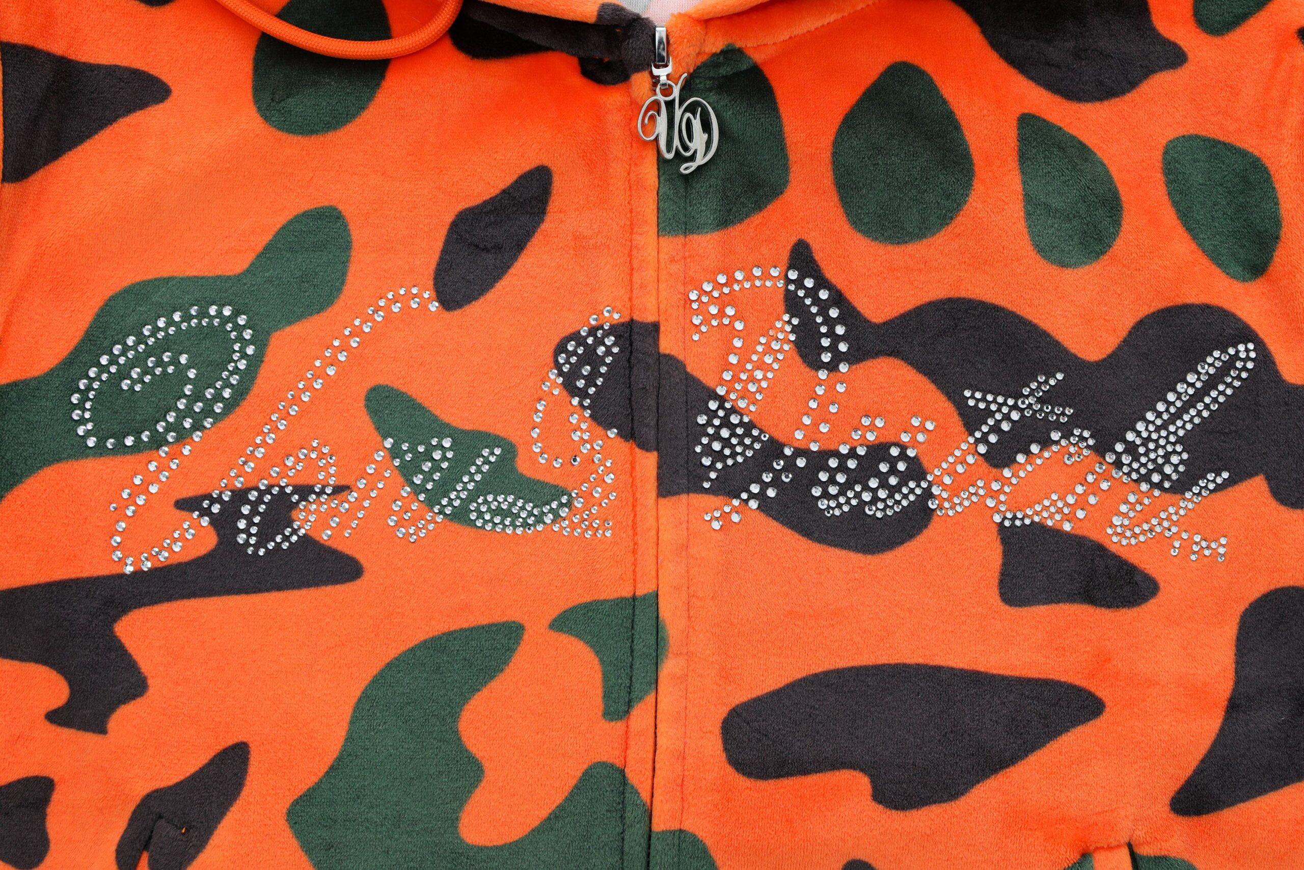 Velour Zip Up - Orange Camo - Image 5