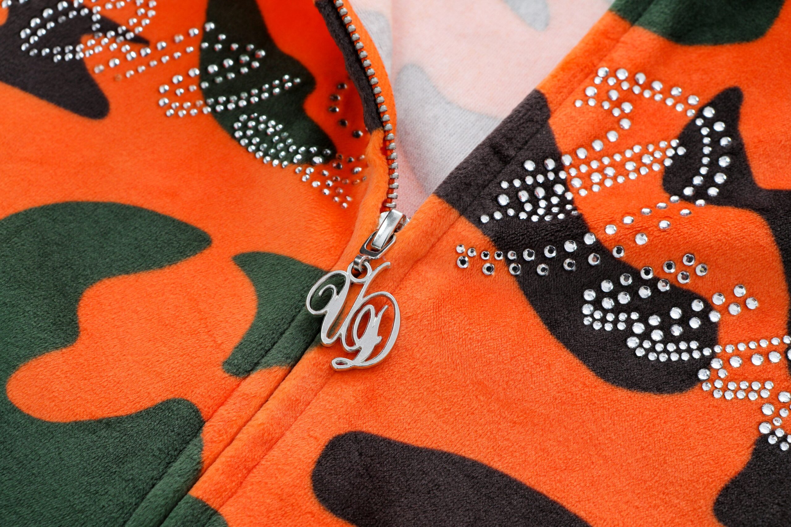 Velour Zip Up - Orange Camo - Image 6