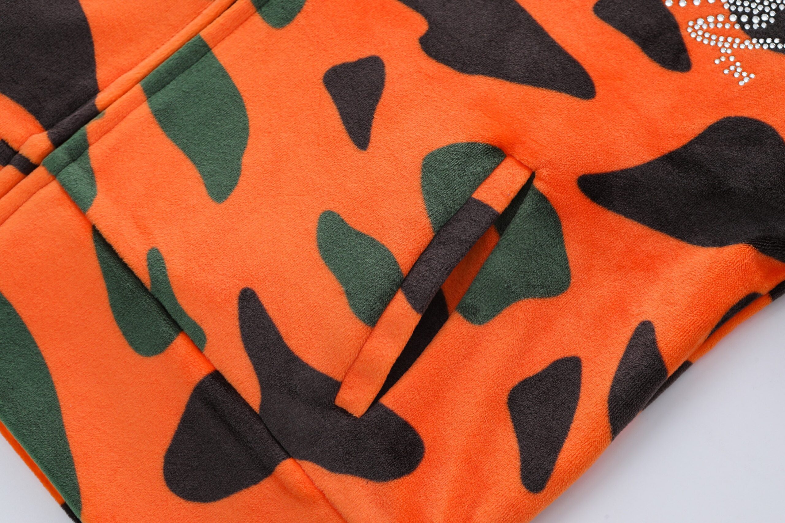 Velour Zip Up - Orange Camo - Image 7