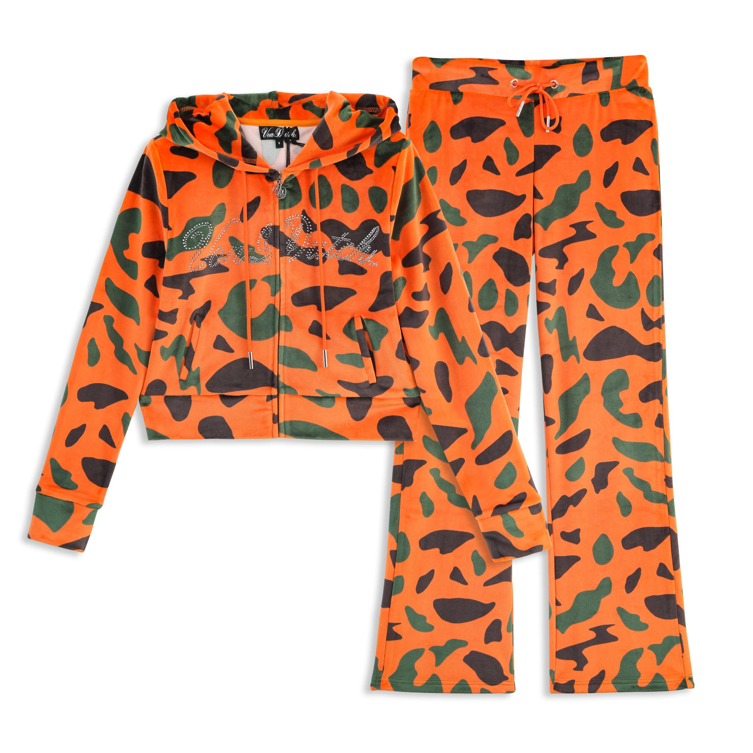Velour Zip Up - Orange Camo - Image 11
