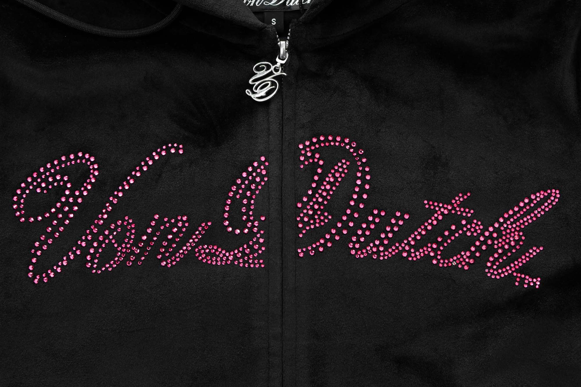 Velour Zip Up - Black - Image 3