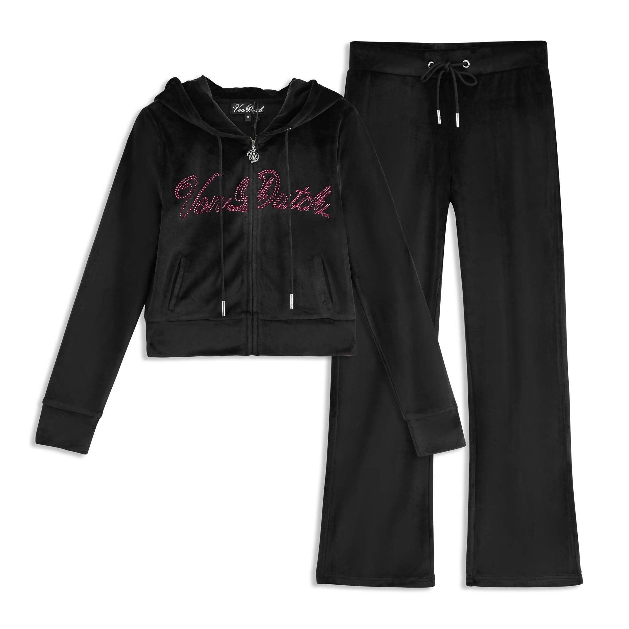Velour Zip Up - Black - Image 11