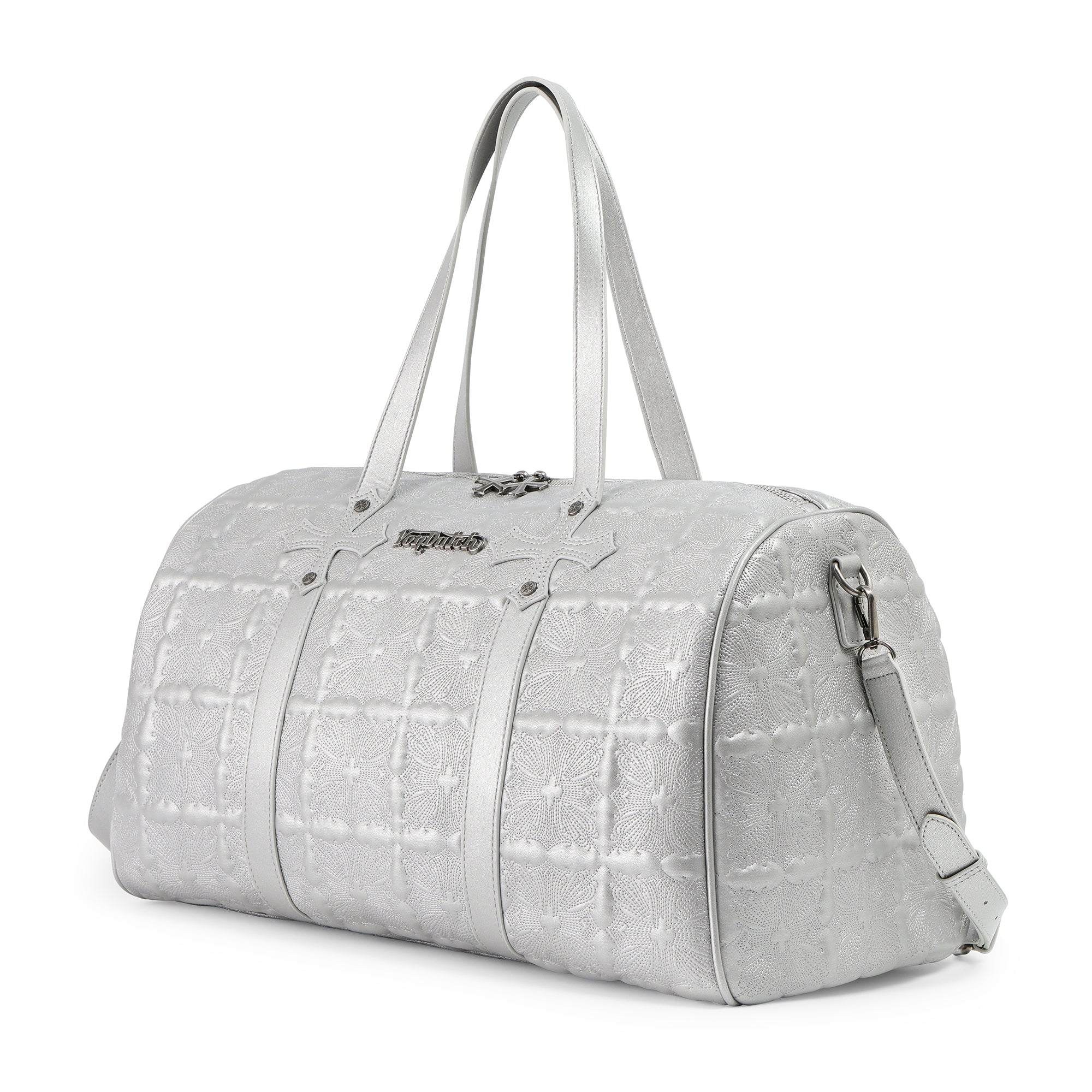 Von Dutch Embroidered Chopper Duffle Bag - Silver - Image 2