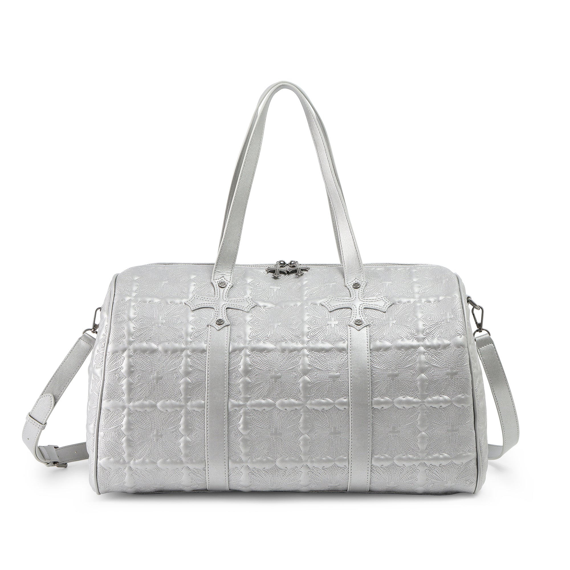 Von Dutch Embroidered Chopper Duffle Bag - Silver - Image 3