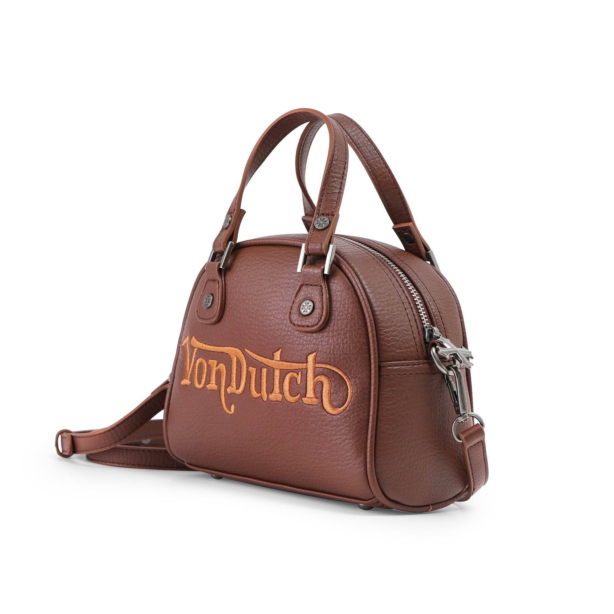 Von Dutch Chopper Cross Bowling Bag - Brown & Cream Orange - Image 2