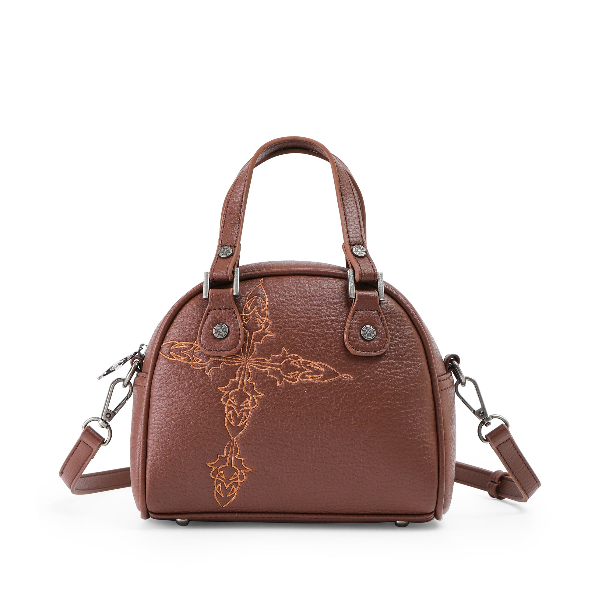 Von Dutch Chopper Cross Bowling Bag - Brown & Cream Orange - Image 3
