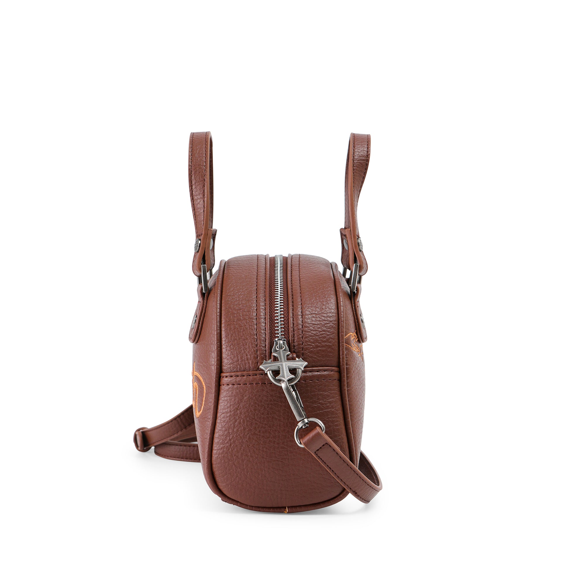 Von Dutch Chopper Cross Bowling Bag - Brown & Cream Orange - Image 4