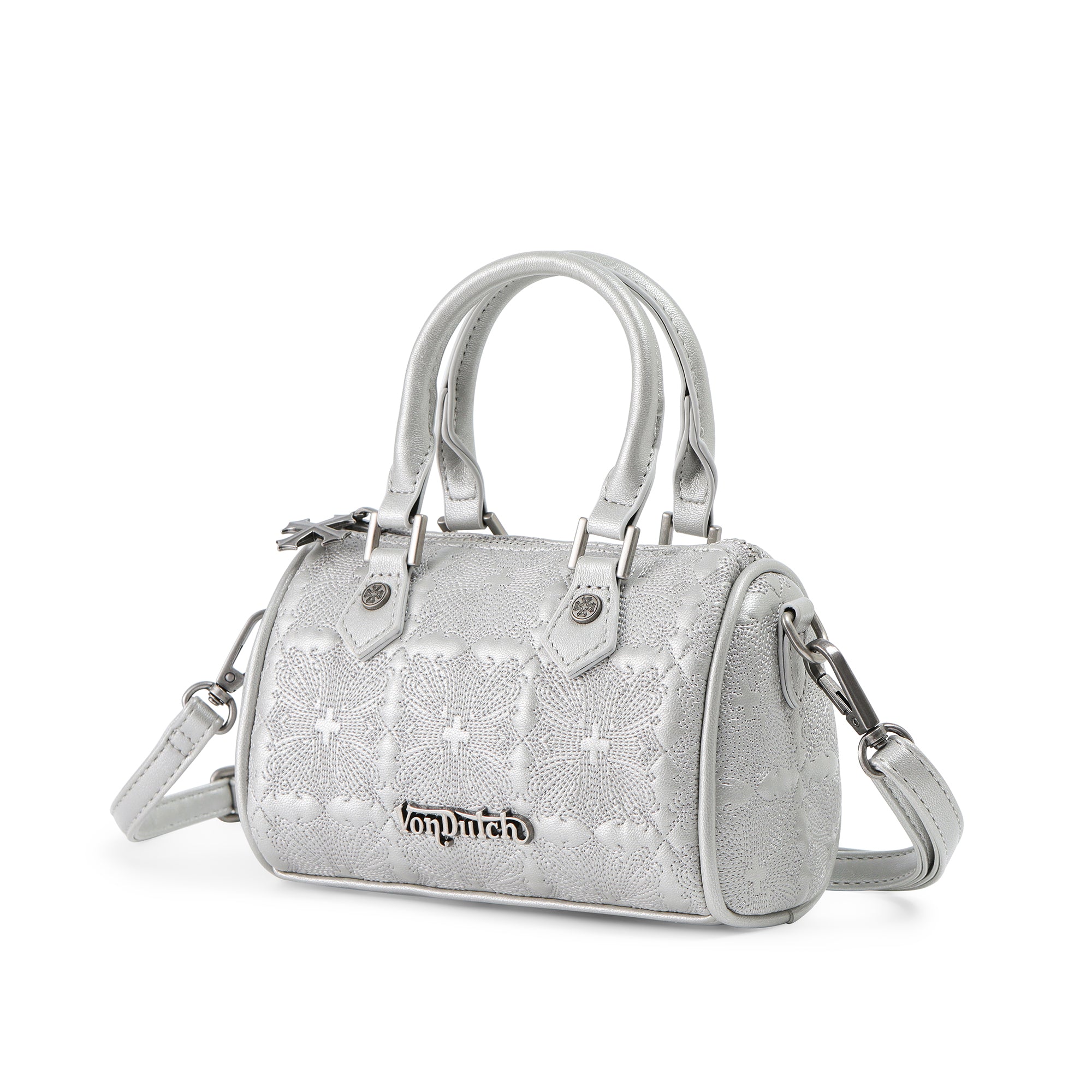 Von Dutch Embroidered Chopper Hanna Bag - Silver - Image 2