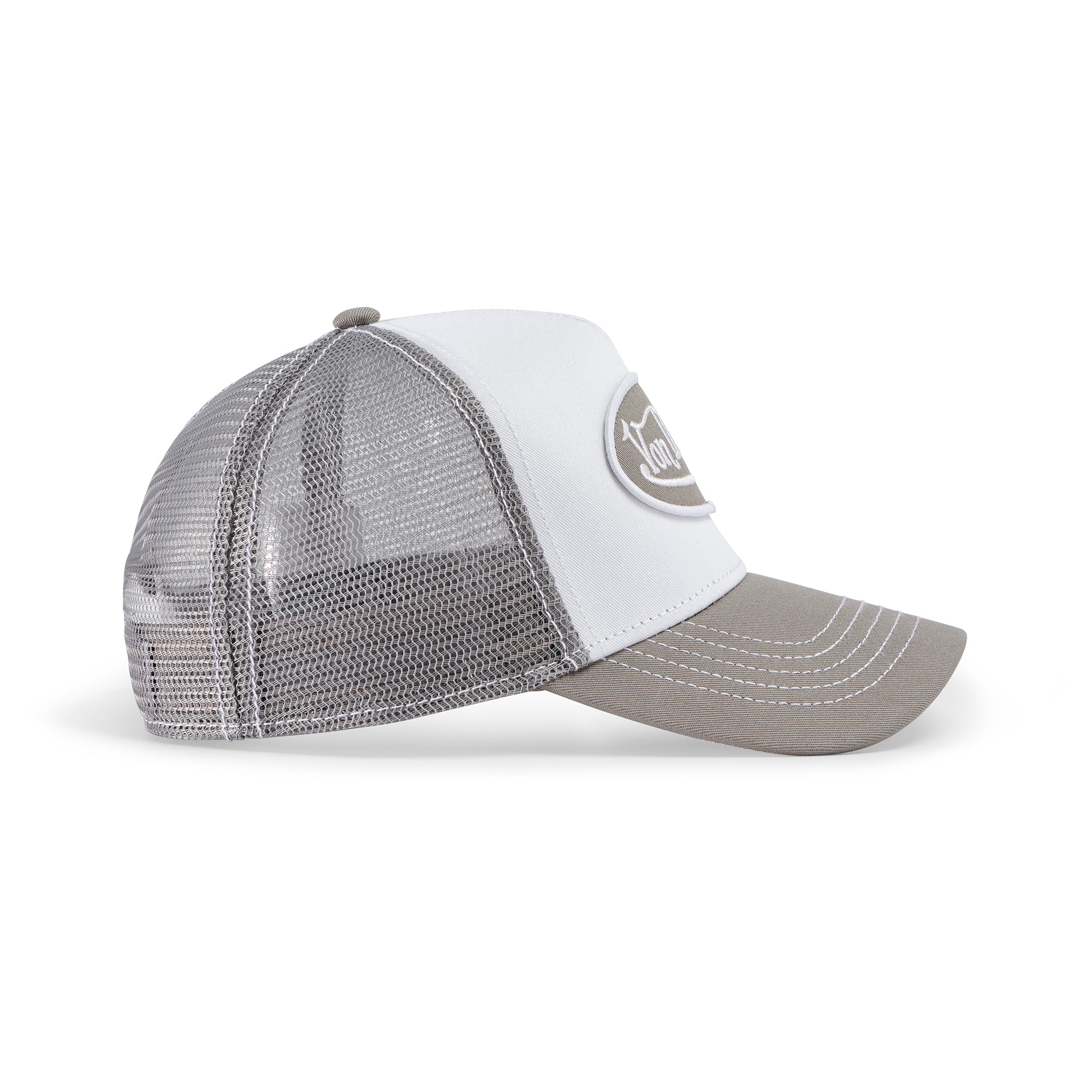Von Dutch Light Grey & White Trucker Hat - Image 3
