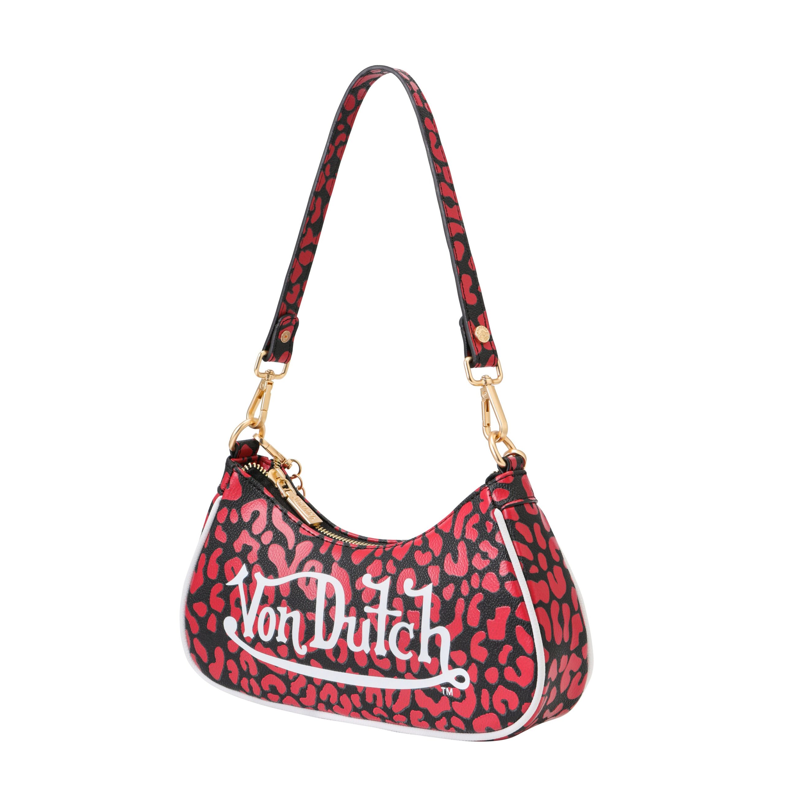 Von Dutch Red Cheetah Shoulder Bag - Image 2