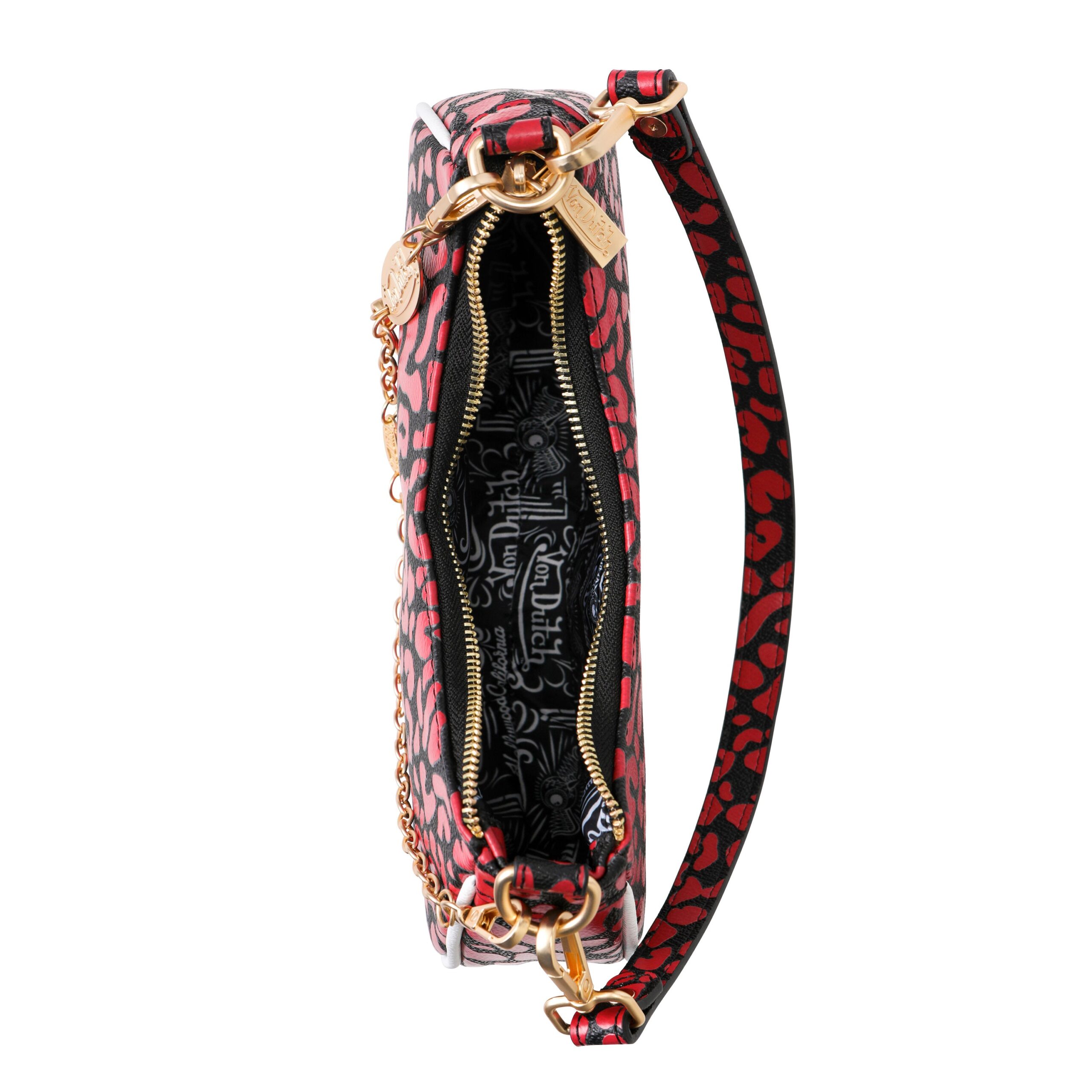 Von Dutch Red Cheetah Shoulder Bag - Image 6