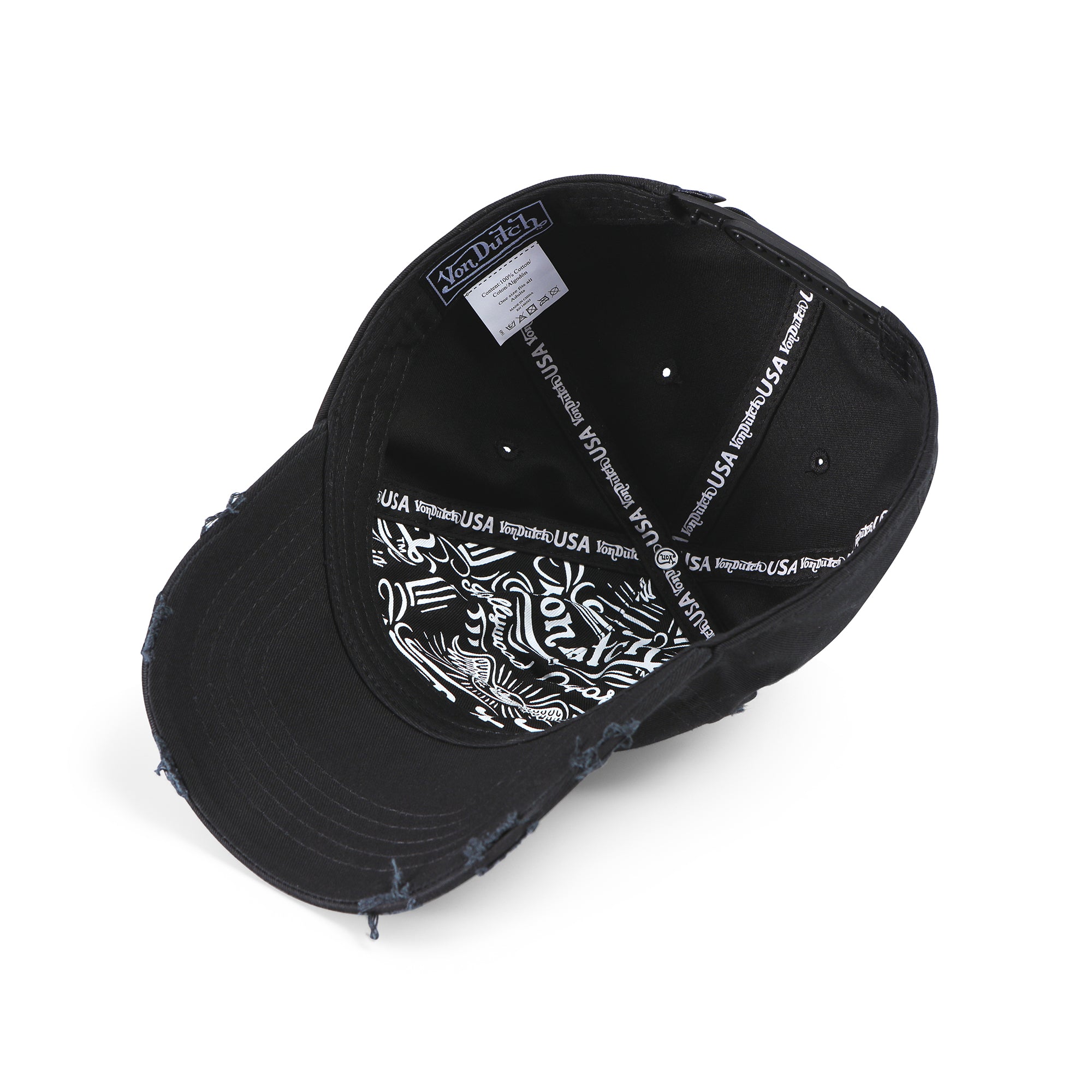 Von Dutch MotoCross Strapback Hat - Black & Red - Image 5