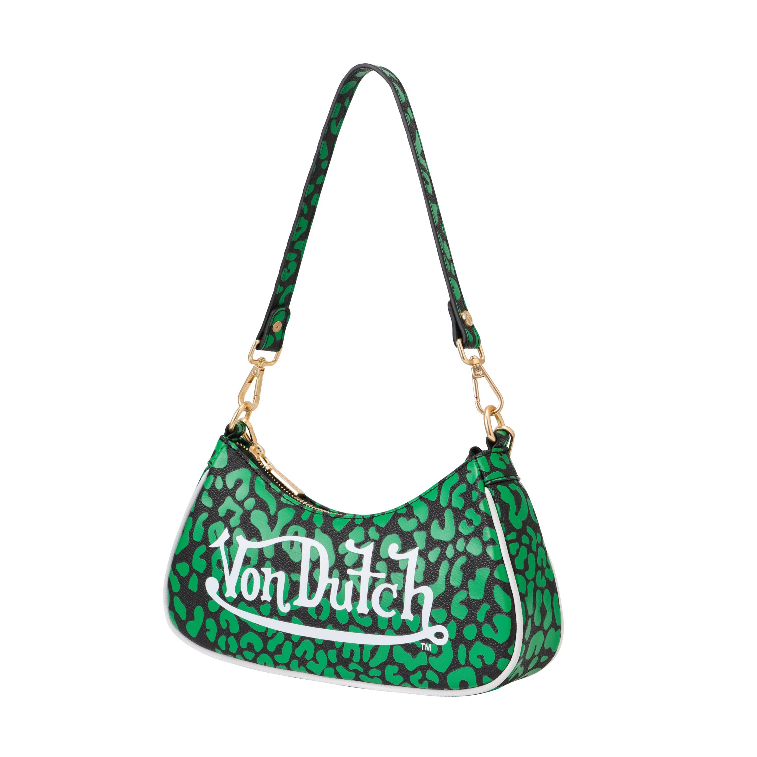 Von Dutch Lime Green Cheetah Shoulder Bag - Image 2