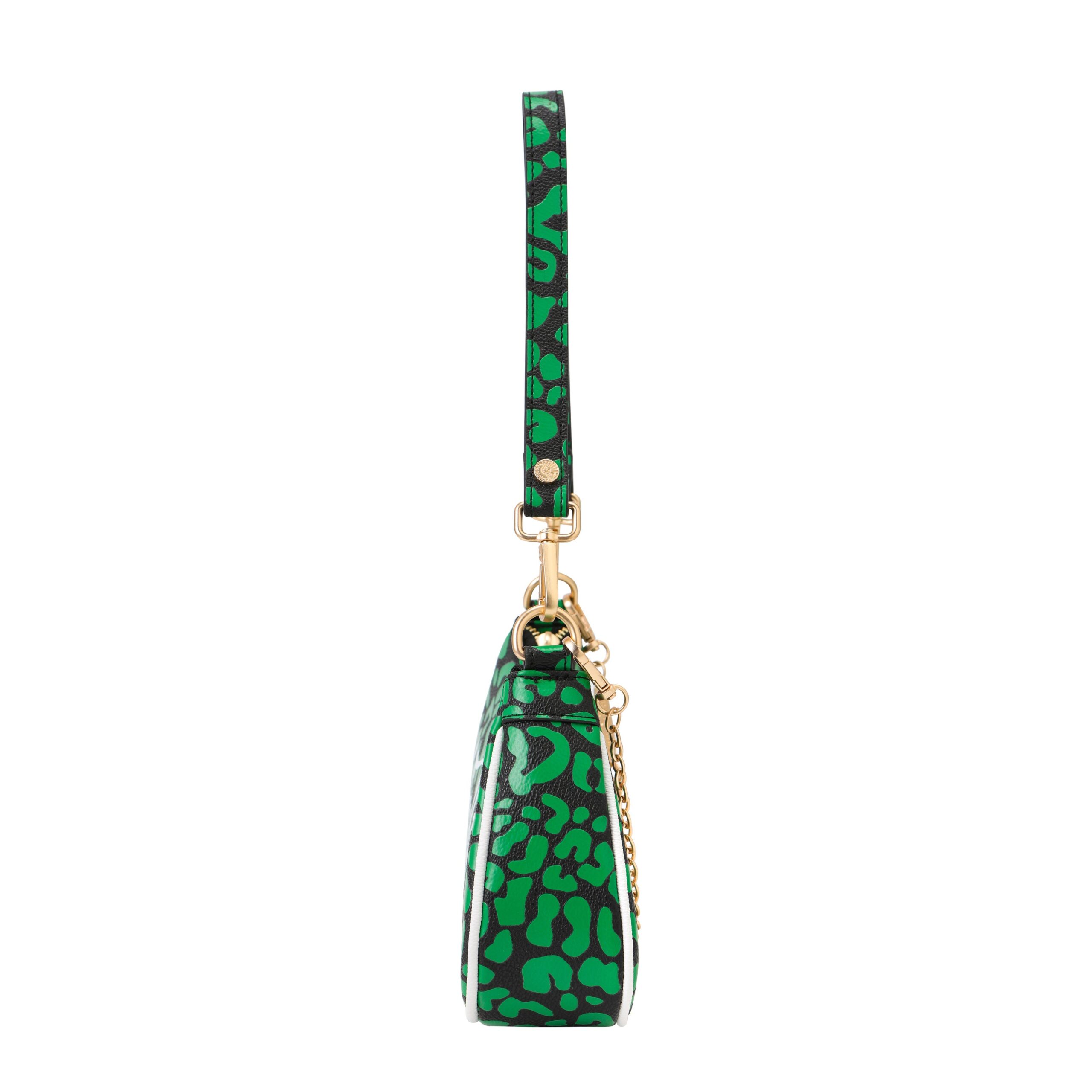 Von Dutch Lime Green Cheetah Shoulder Bag - Image 3
