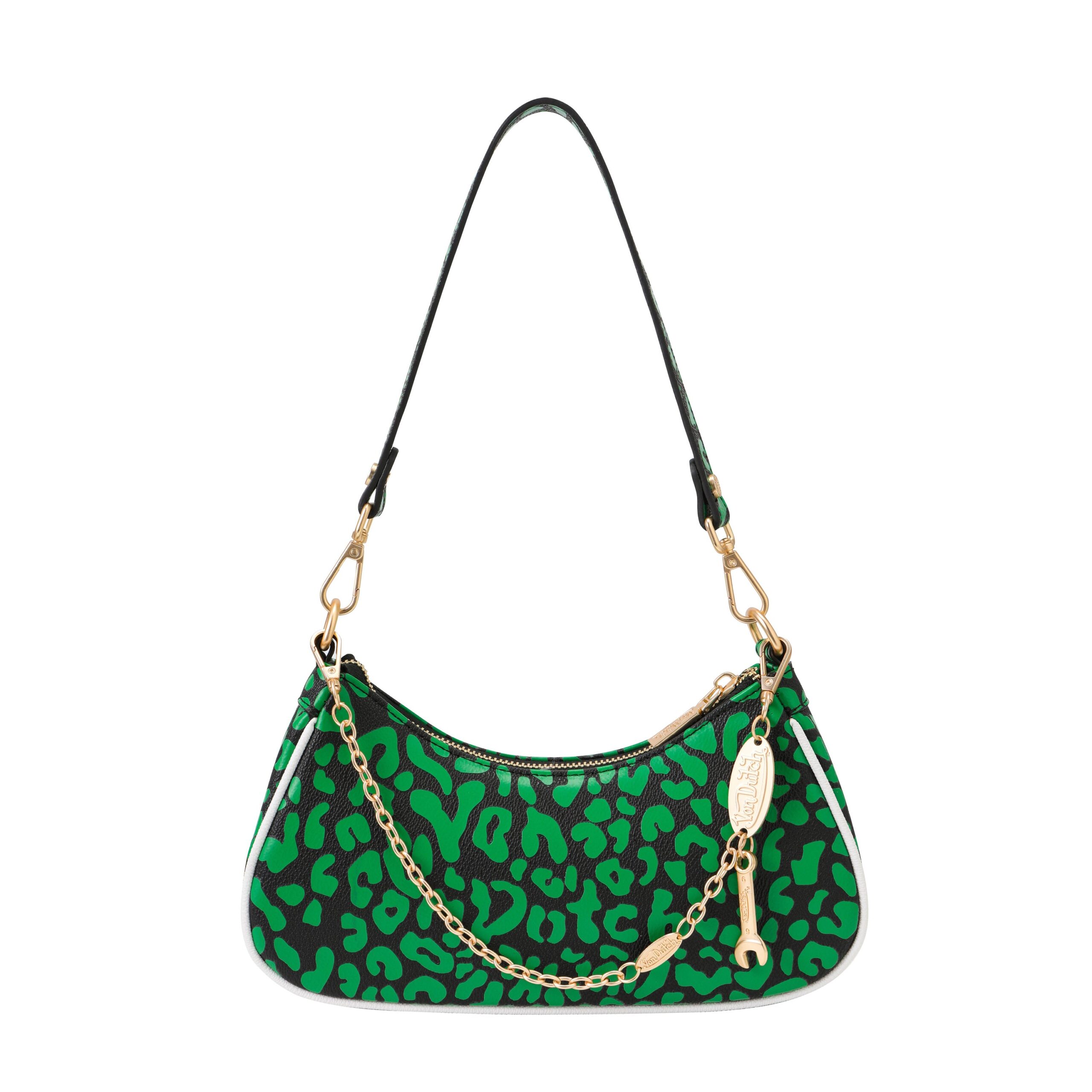 Von Dutch Lime Green Cheetah Shoulder Bag - Image 5