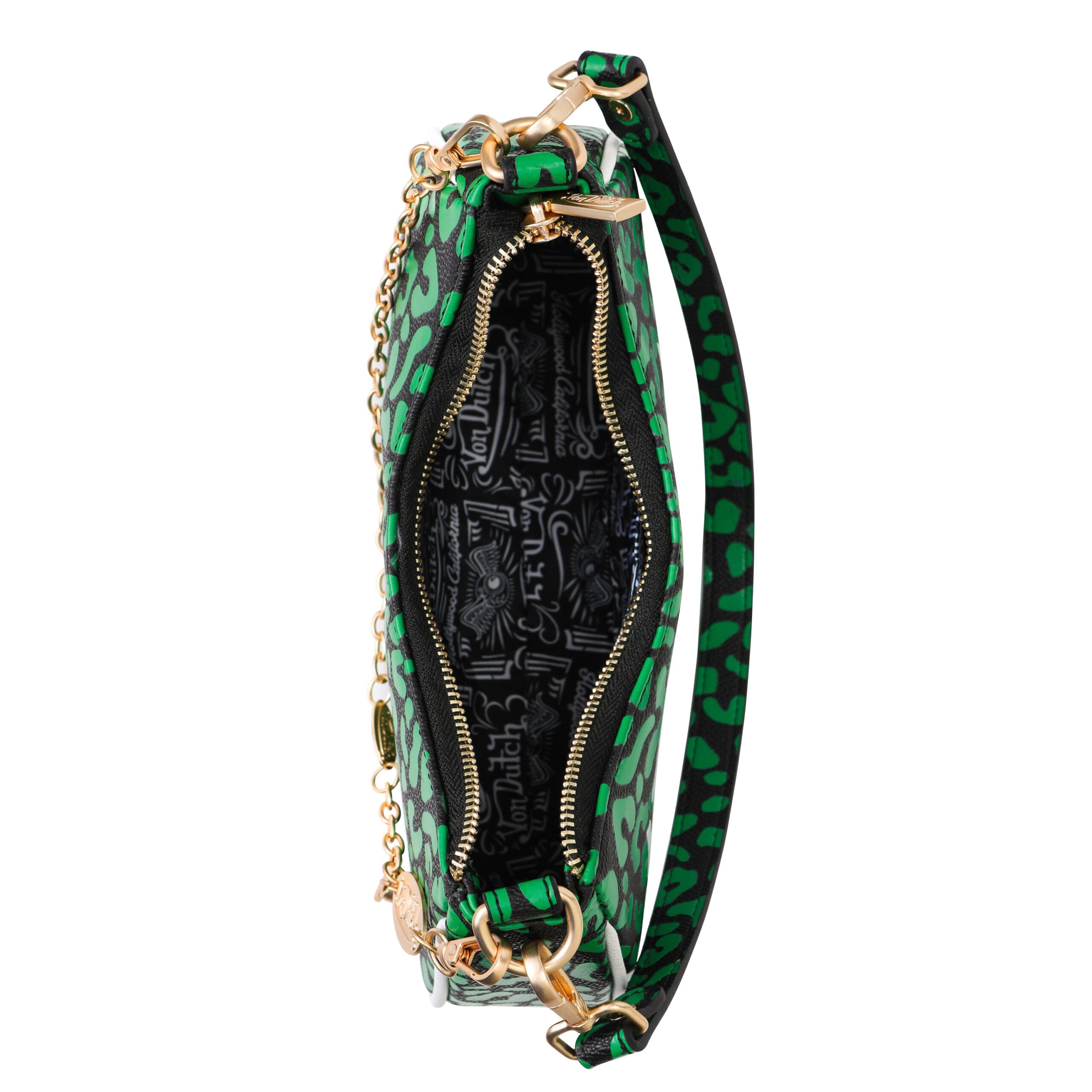 Von Dutch Lime Green Cheetah Shoulder Bag - Image 7