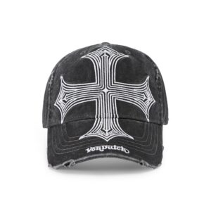 Von Dutch Denim Lowrider Strapback Hat - Black & White