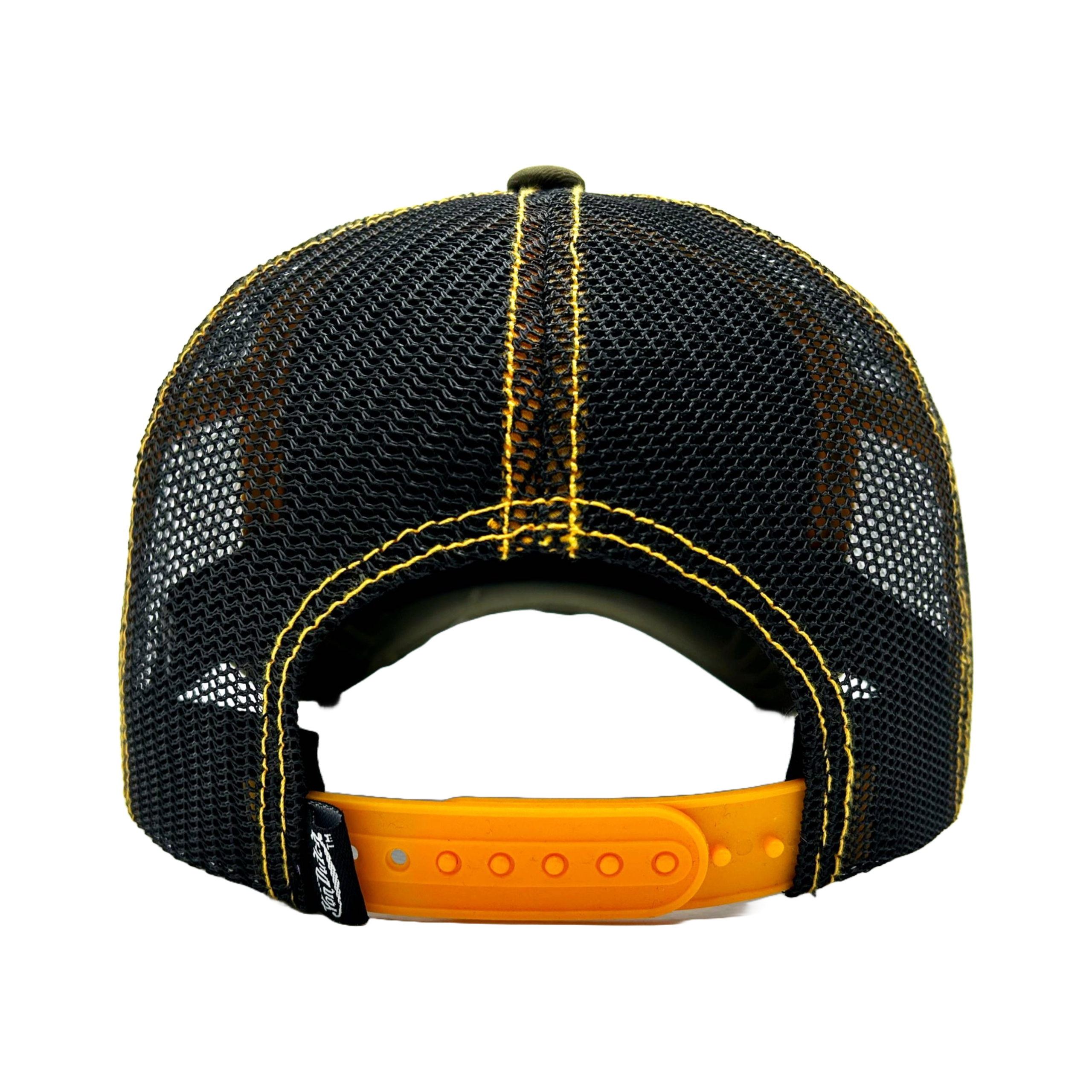 Von Dutch Olive & Yellow Classic Distressed Trucker Hat - Image 4