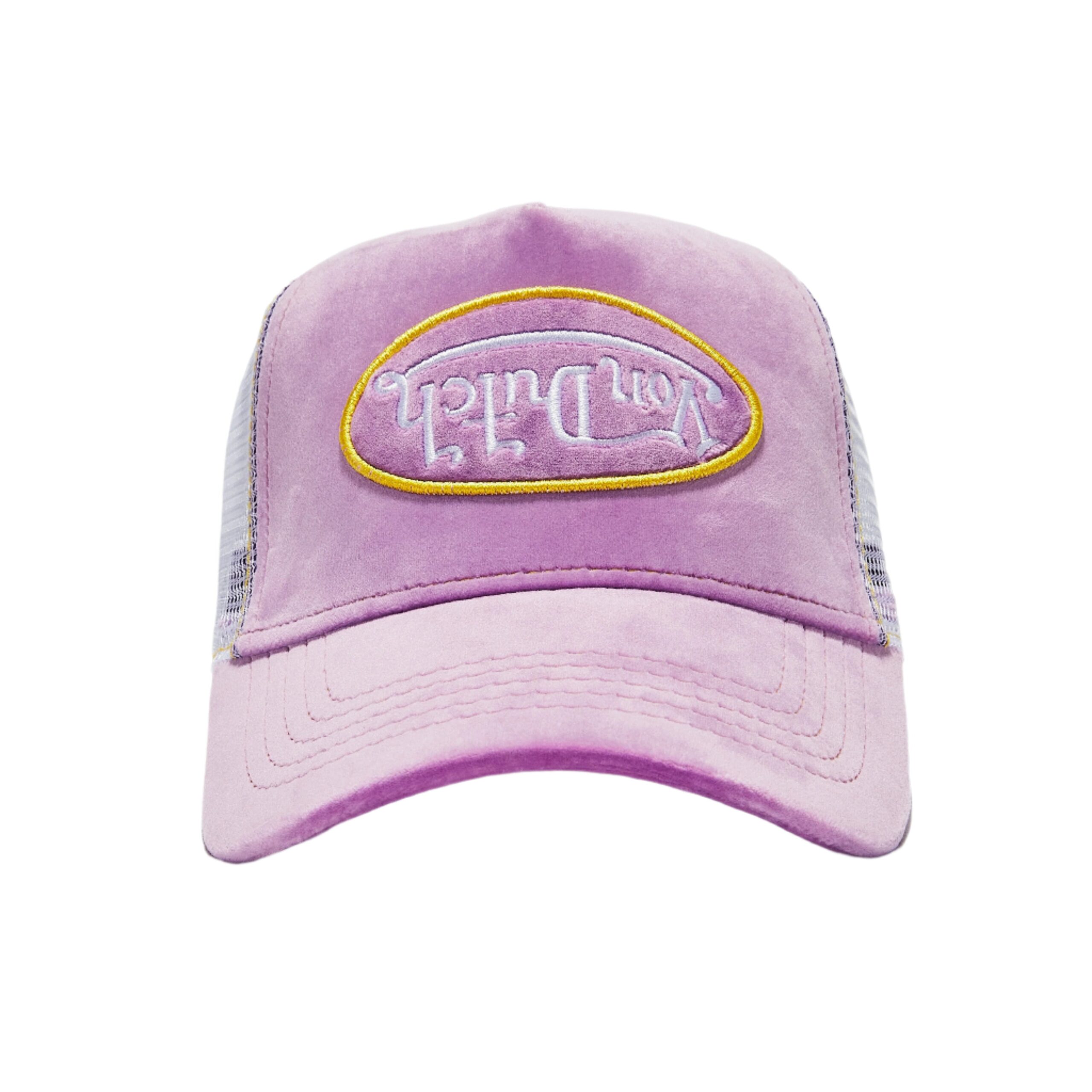 Von Dutch Purple Reverse Logo Velvet Trucker Hat - Image 5