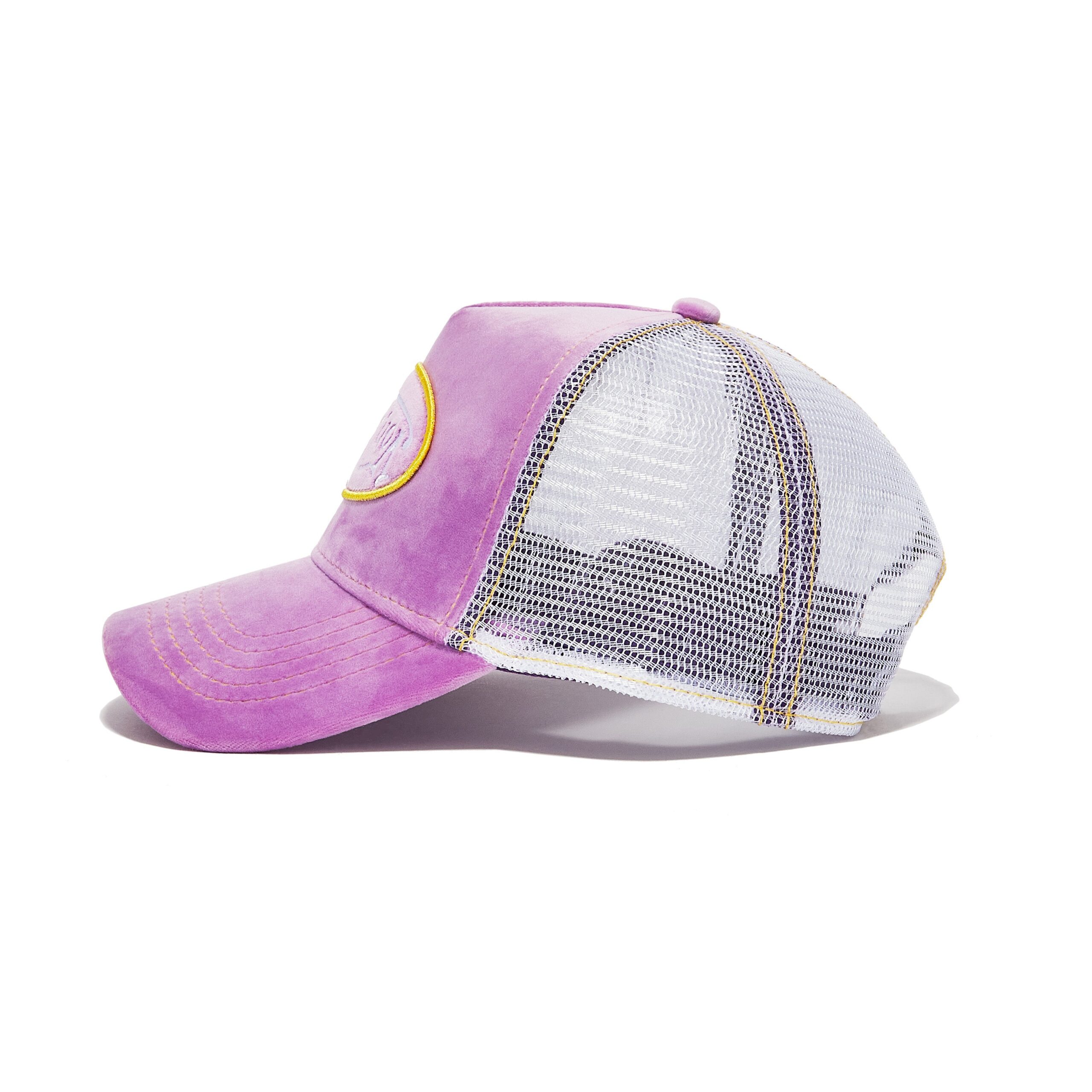Von Dutch Purple Reverse Logo Velvet Trucker Hat - Image 2