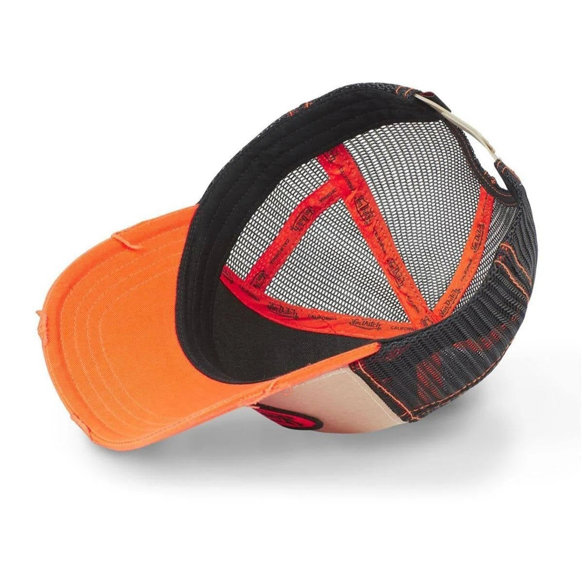 Von Dutch Tan & Orange Classic Distressed Trucker Hat - Image 5