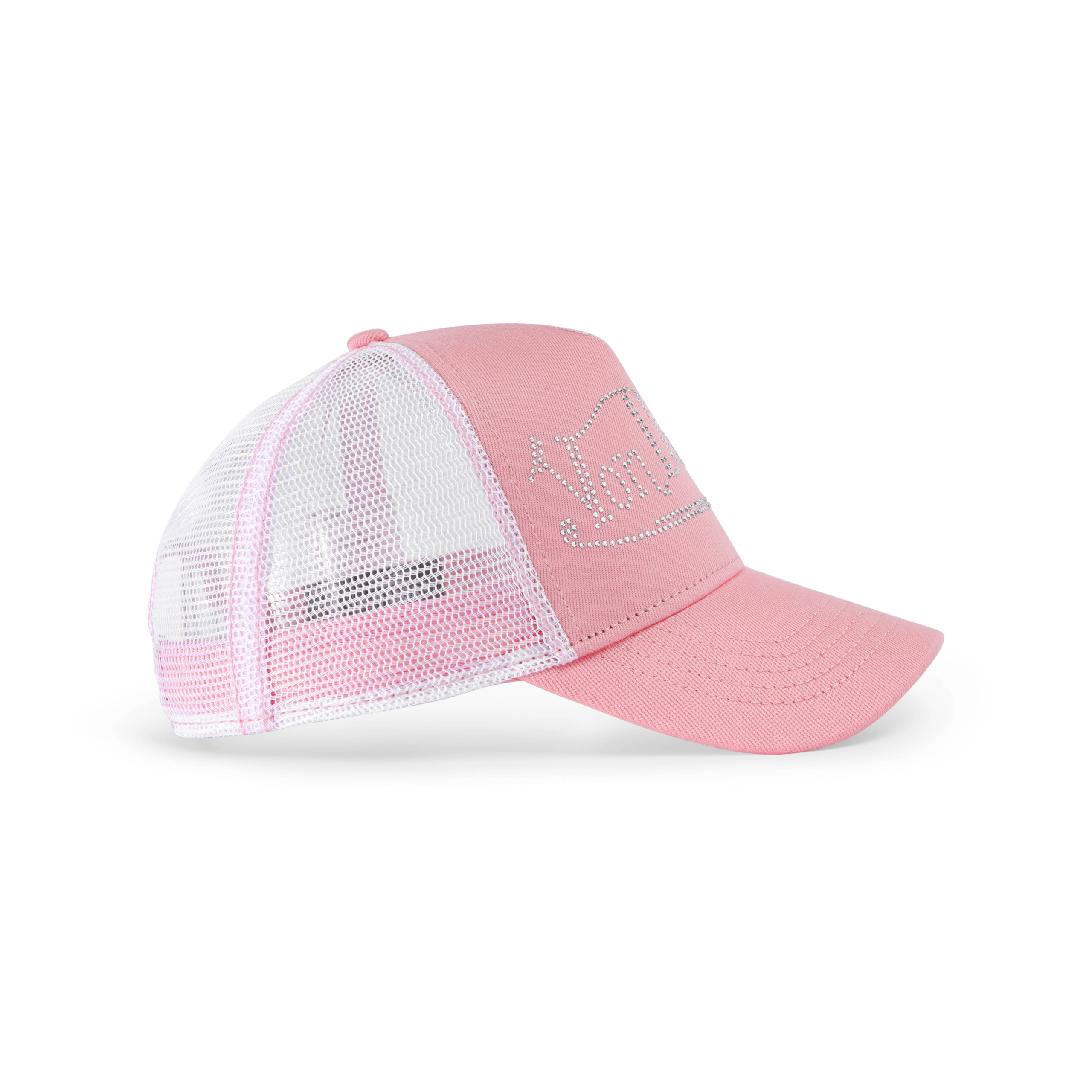 Von Dutch Rhinestone Trucker Hat - Pink with White Rhinestones - Image 3