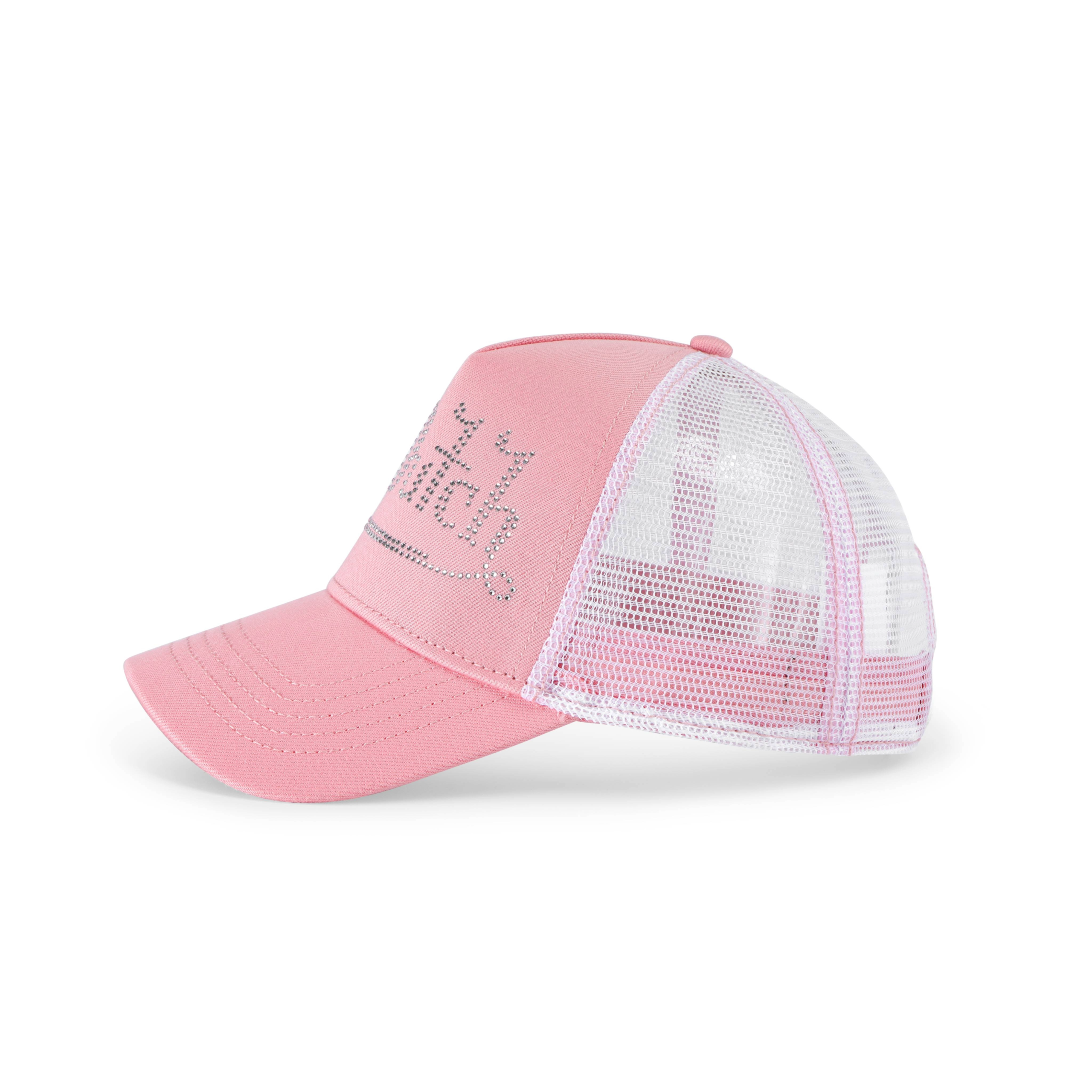 Von Dutch Rhinestone Trucker Hat - Pink with White Rhinestones - Image 2