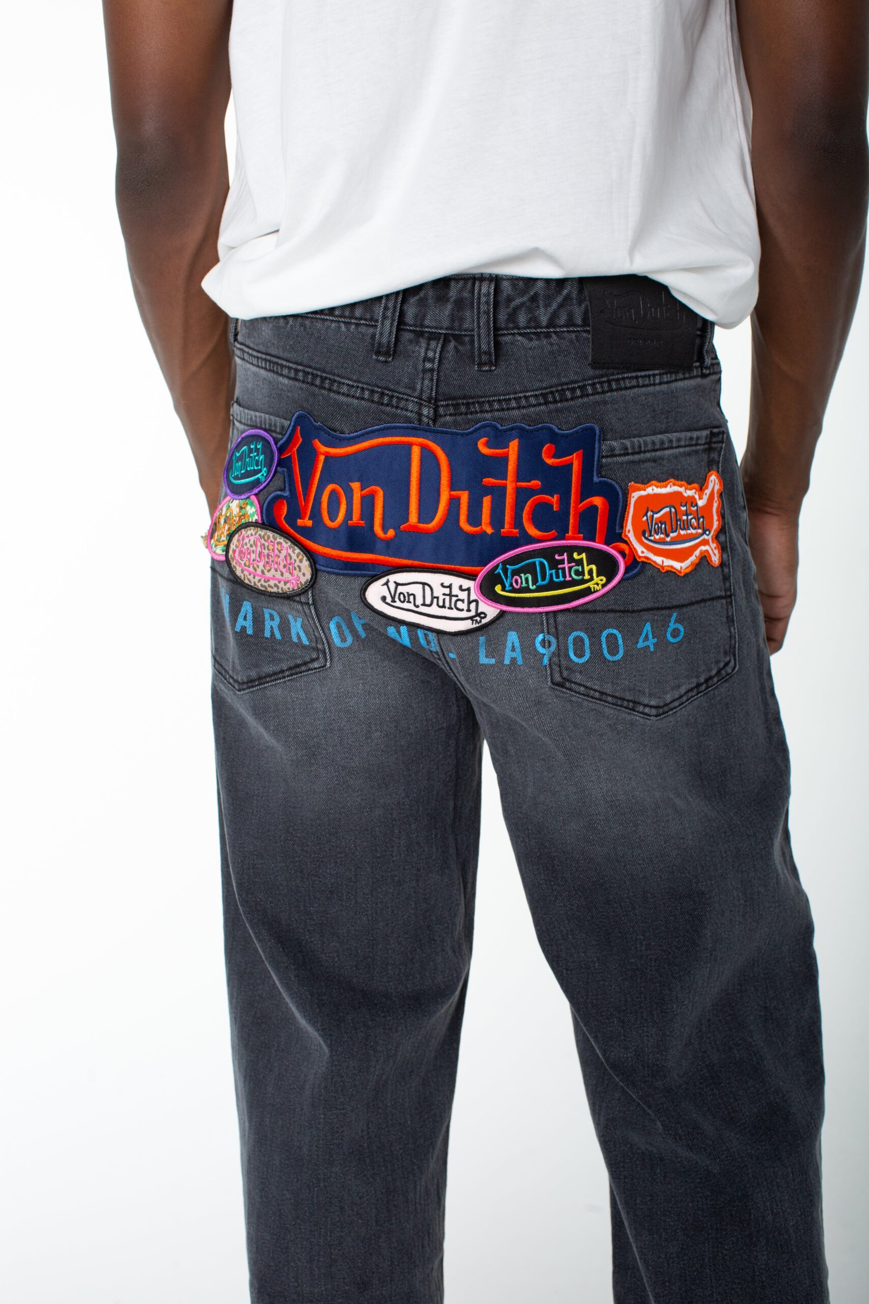 Von Dutch Men's Reaper Patch Front Logo Baggy Jean - Image 2