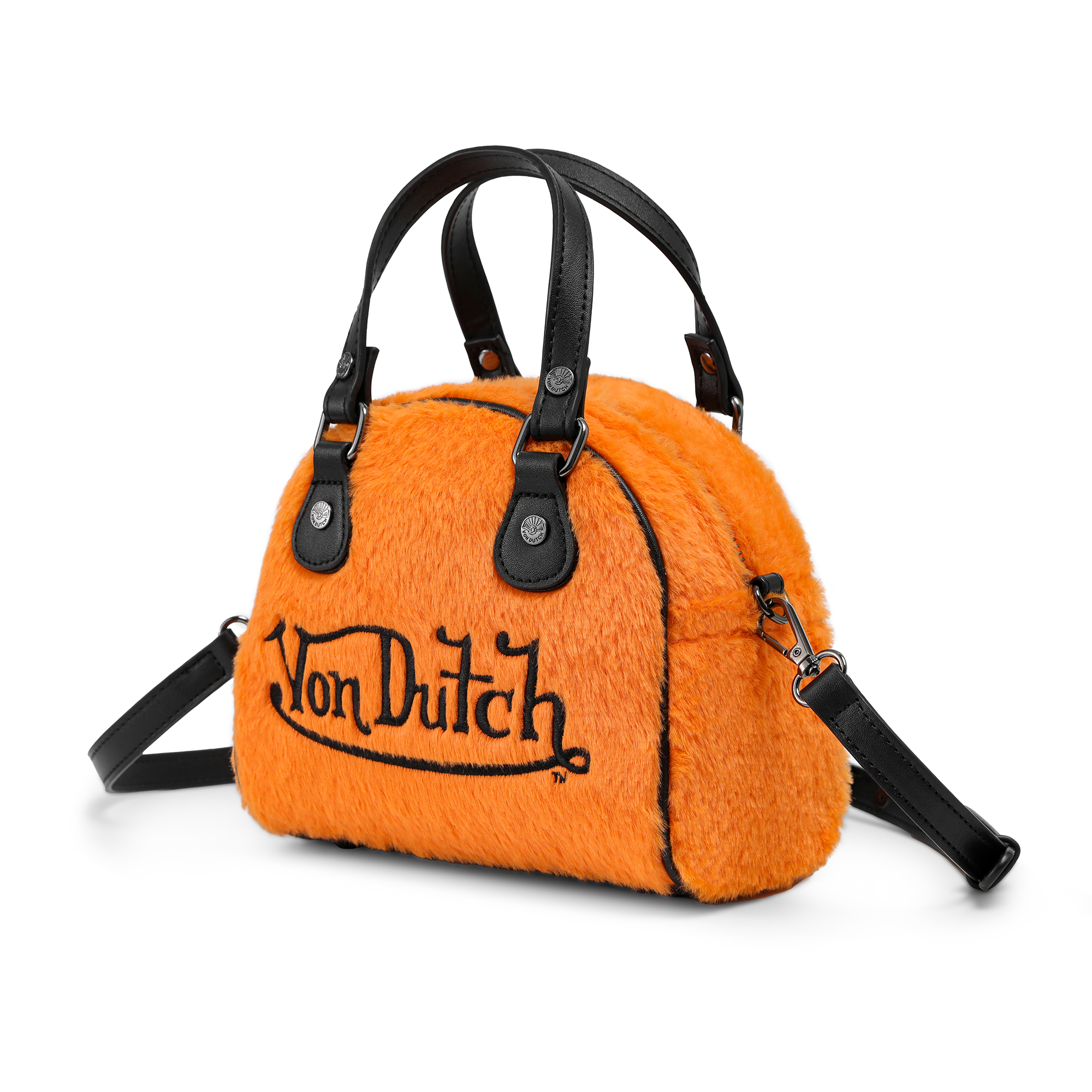 Von Dutch Orange Furry Bowling Bag - Image 2
