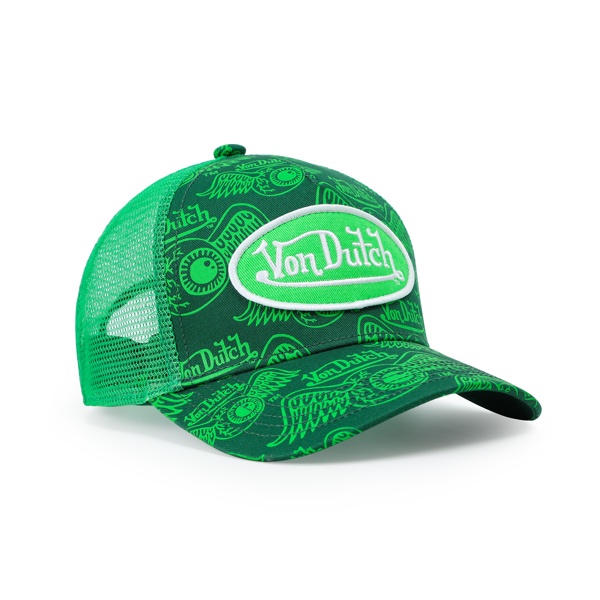 Von Dutch Kids Classic Trucker Hat - Green ISPY Flying Eye - Image 3