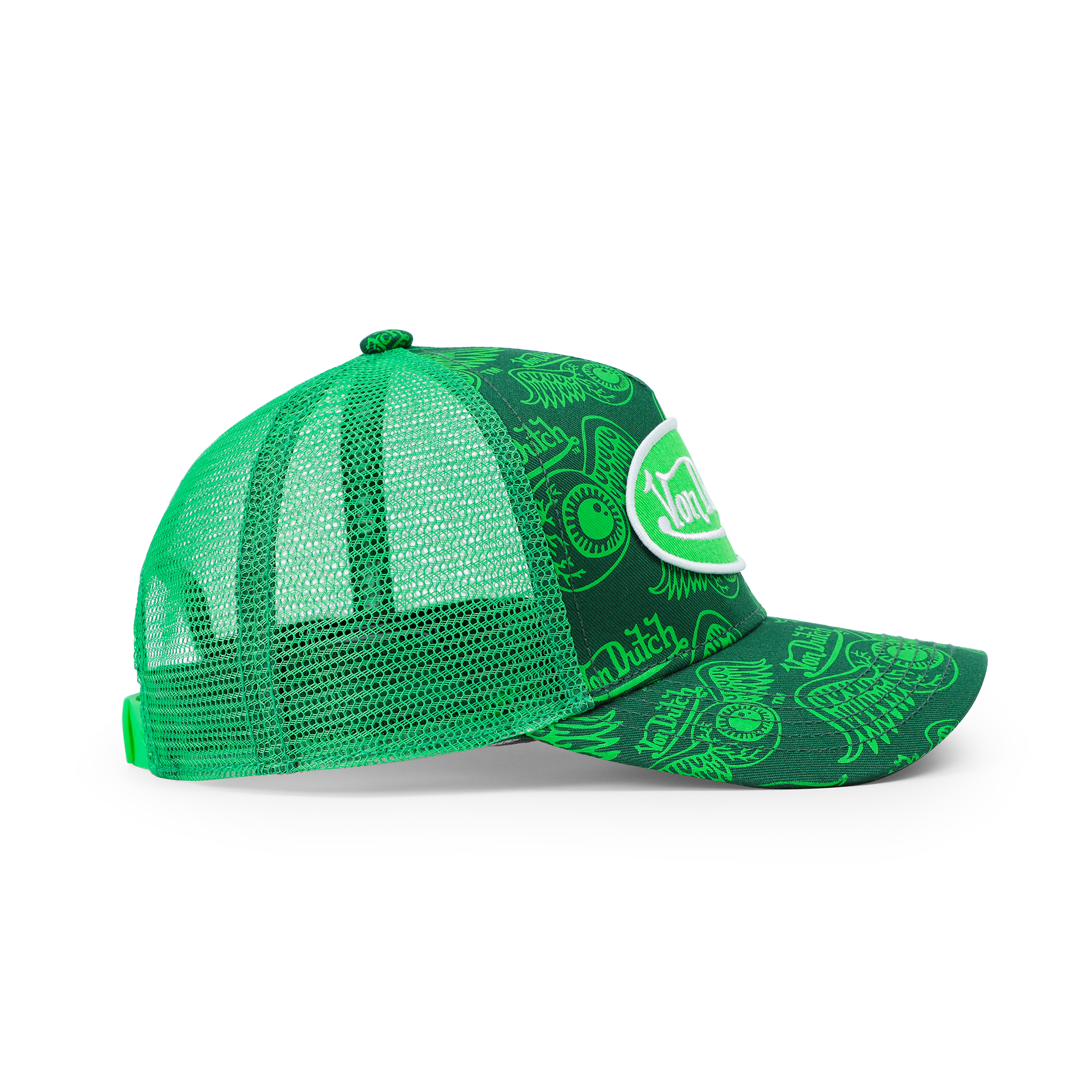Von Dutch Kids Classic Trucker Hat - Green ISPY Flying Eye - Image 5