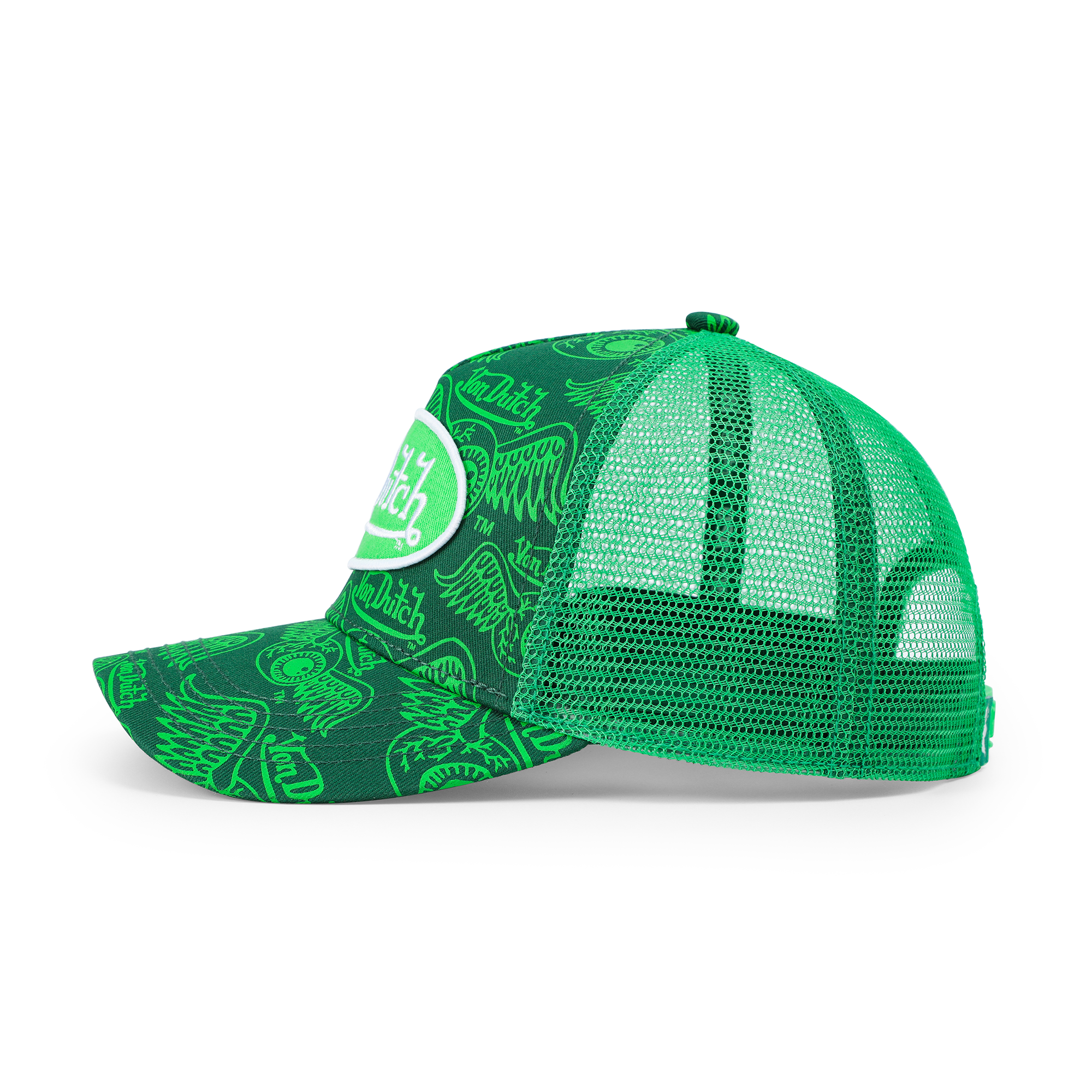 Von Dutch Kids Classic Trucker Hat - Green ISPY Flying Eye - Image 2