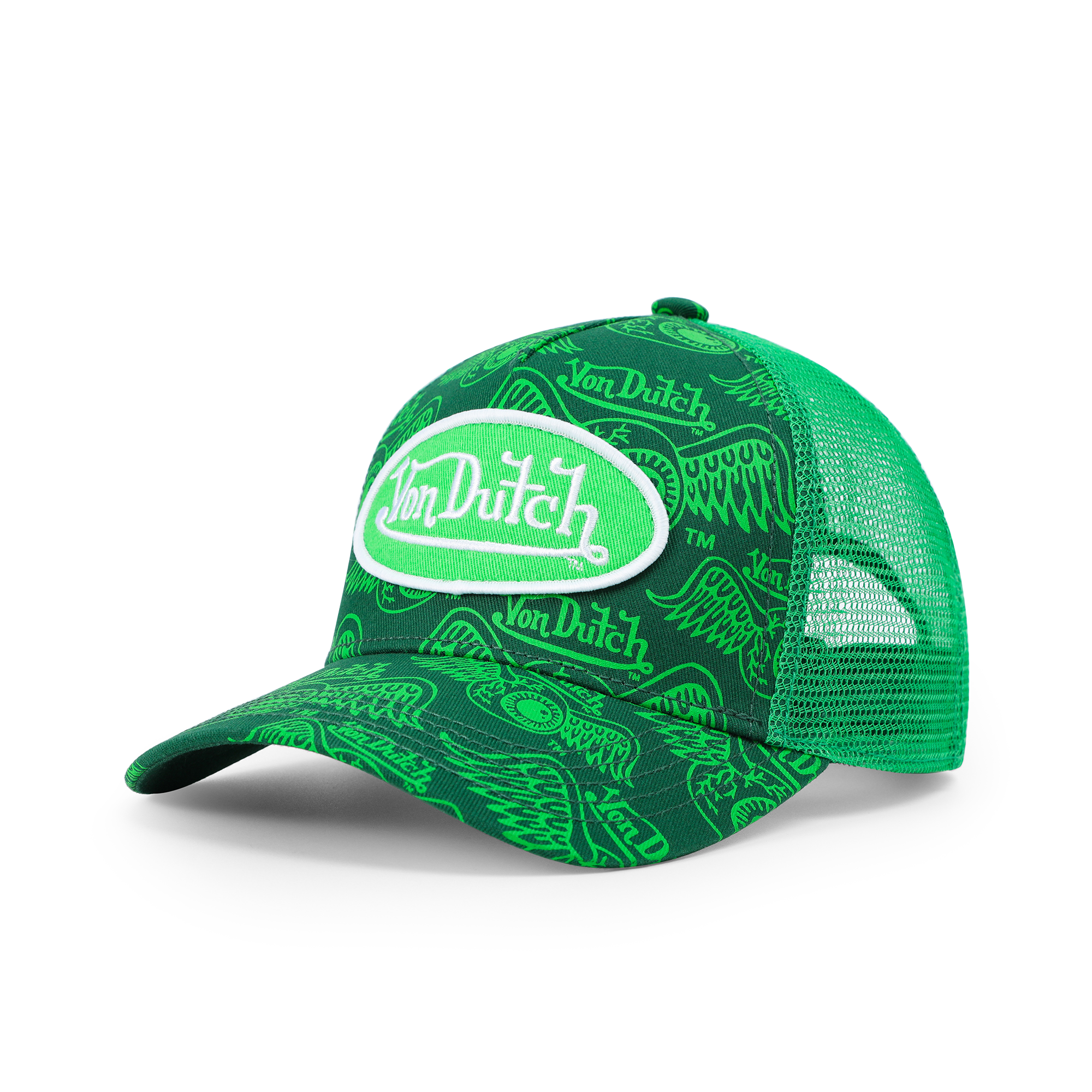 Von Dutch Kids Classic Trucker Hat - Green ISPY Flying Eye - Image 7